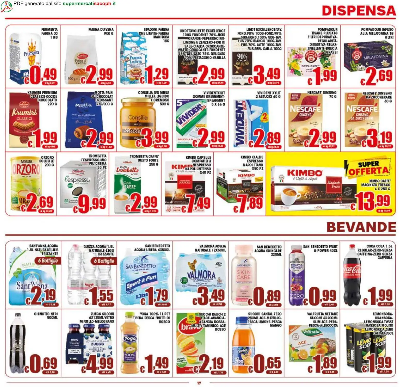 Volantino Sacoph del 29.04.2026 | Pagina: 17 | Prodotti: Latte, Farina, Arancia, Macinato