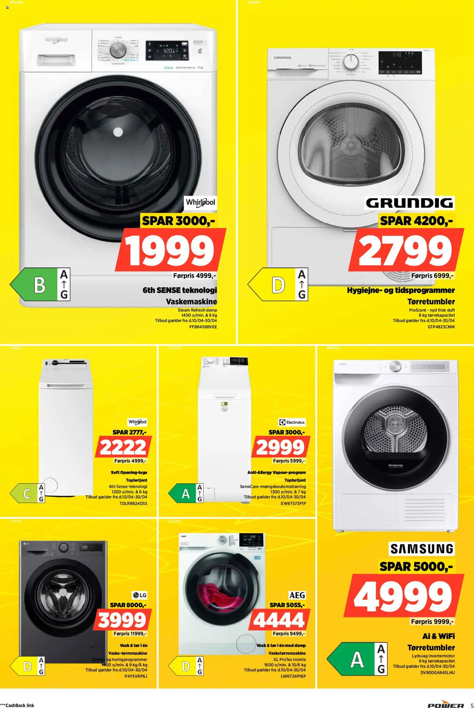 Power tilbudsavis – gyldig fra 17.04.2026 | Side: 5 | Produkter: Duft, Vaskemaskine, Tørretumbler
