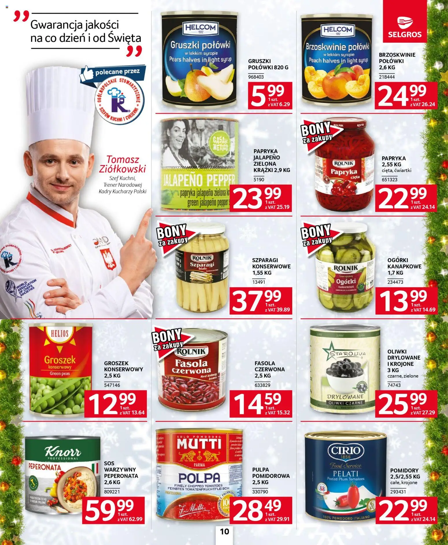 Selgros cash&carry Gazetka - Oferta dla gastronomii od 20.11.2025 | Strona: 10 | Produkty: Papryka, Pomidory, Brzoskwinie, Oliwki czarne