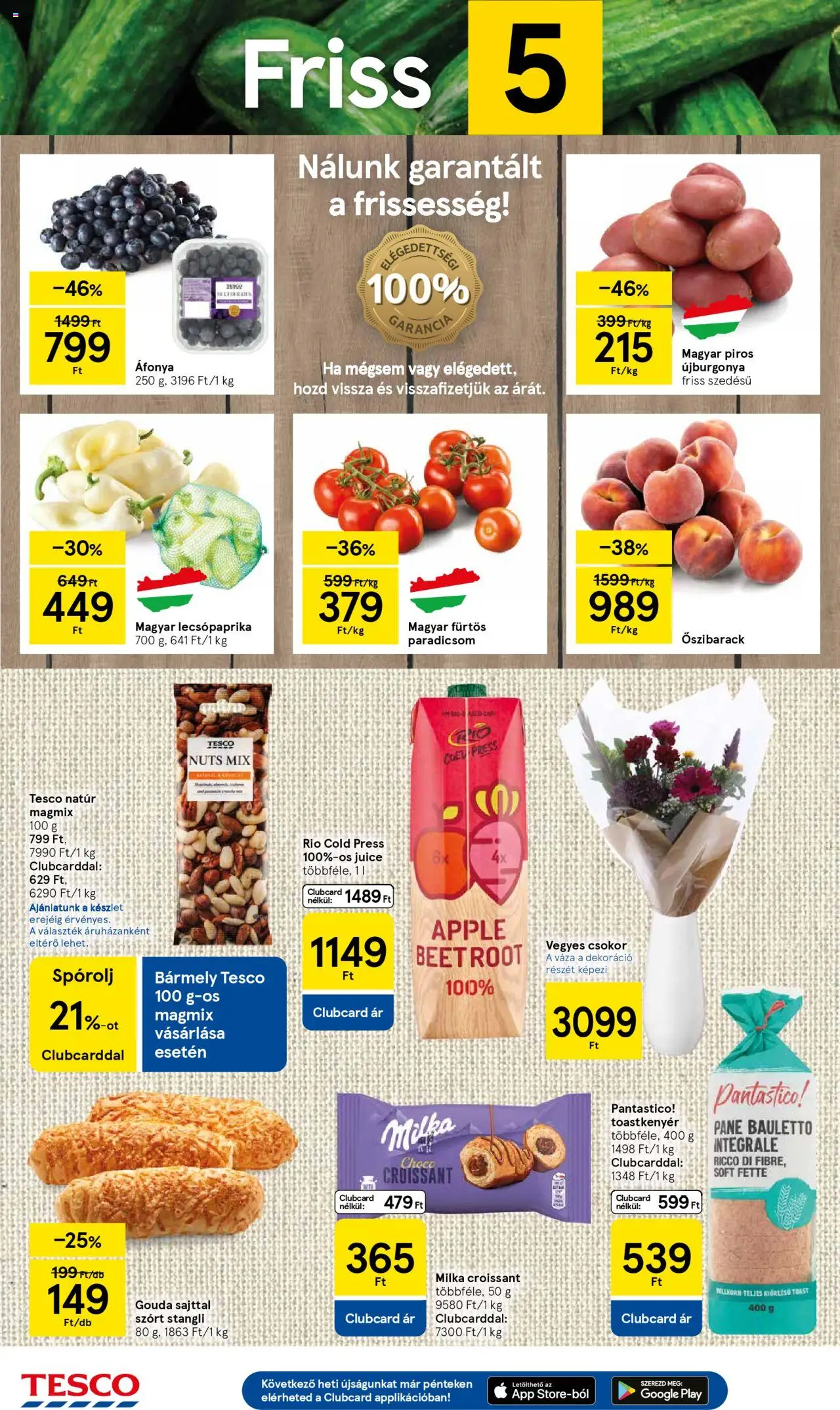 Tesco akciós ujság - amely érvényes a következő dátumtól: 07.08.2025 | Oldal: 2 | Termékek: Áfonya, Stangli, Gouda, Paradicsom
