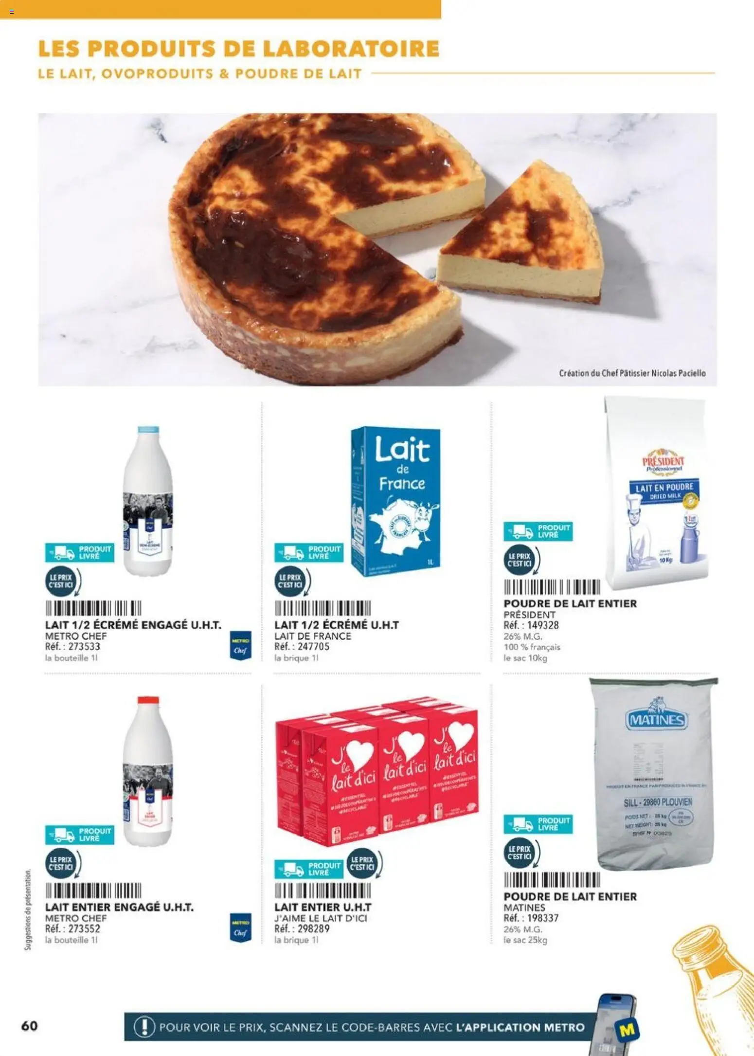 {H1} | Page: 60 | Produits: Lait entier, Sac, Poudre, Livre