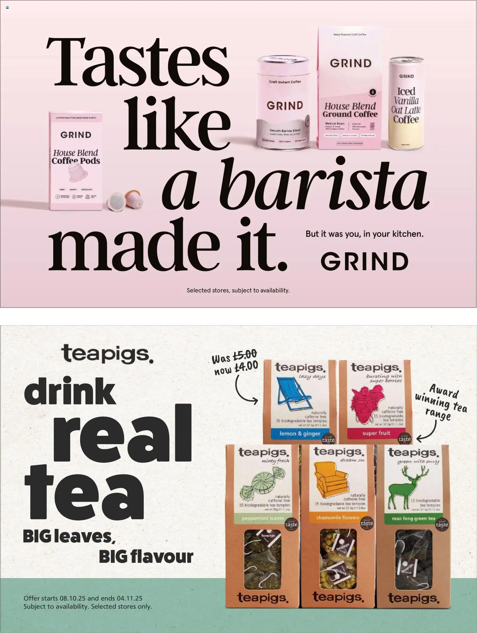 {H1} | Page: 44 | Products: Fehér rum, Tea, Ground coffee, Lemon