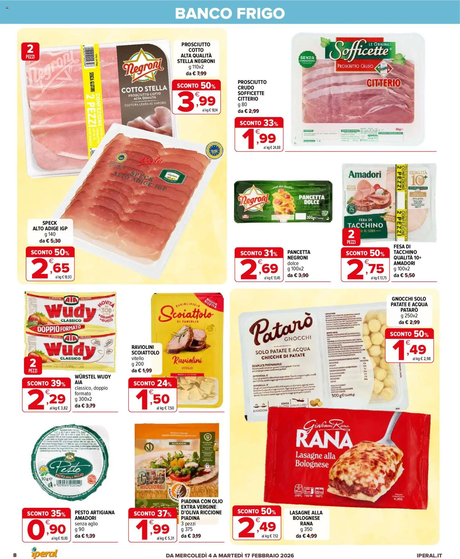 Volantino Iperal del 04.02.2026 | Pagina: 8 | Prodotti: Ceci, Acqua, Prosciutto, Piadina
