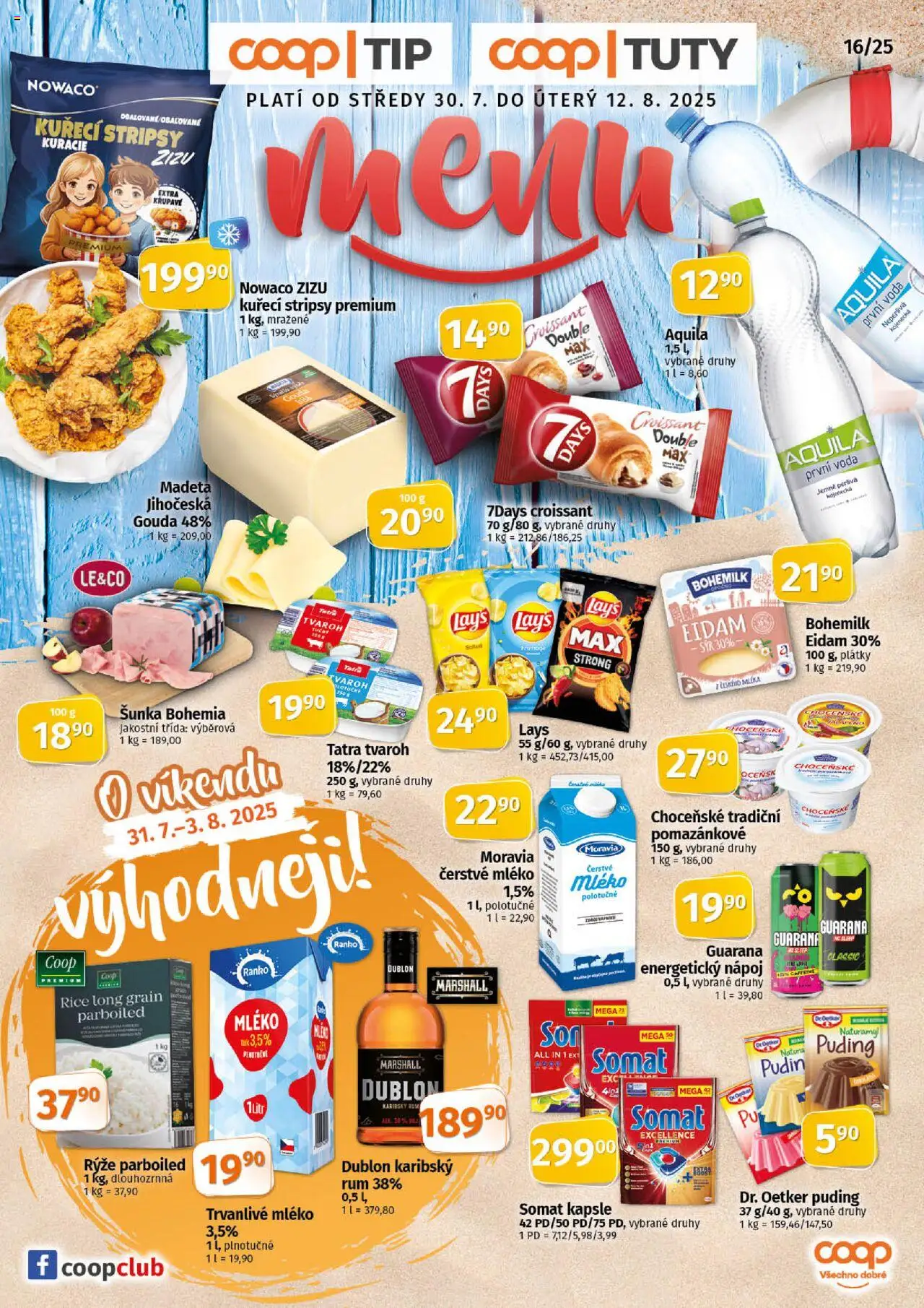 Coop leták - Tuty od 30.07.2025 | Strana: 1 | Produkty: Šunka, Rýže, Energetický nápoj, Somat