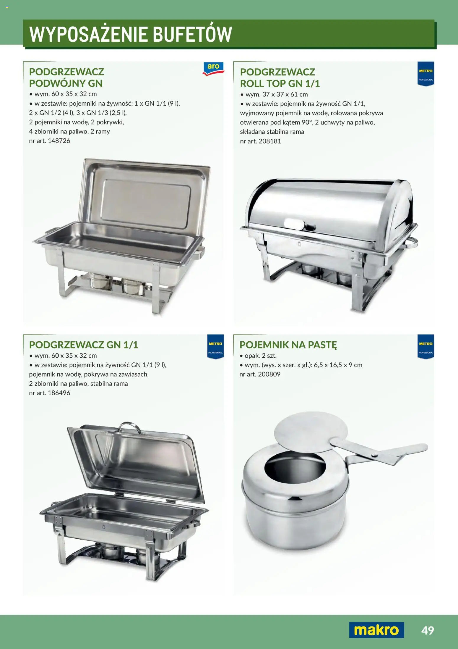 Makro Gazetka - Profesjonalna Gastronomia od 01.02.2026 | Strona: 49 | Produkty: Top, Pojemniki na żywność