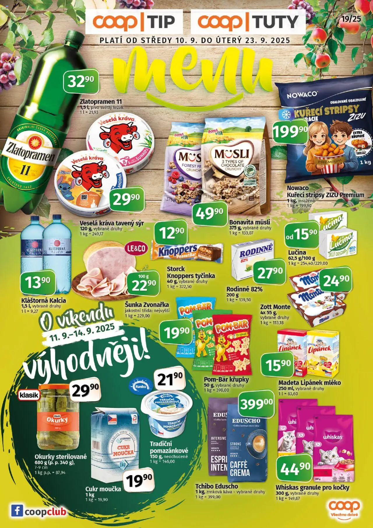 Coop leták - Tuty od 10.09.2025 | Strana: 1 | Produkty: Káva, Šunka, Cukr, Müsli