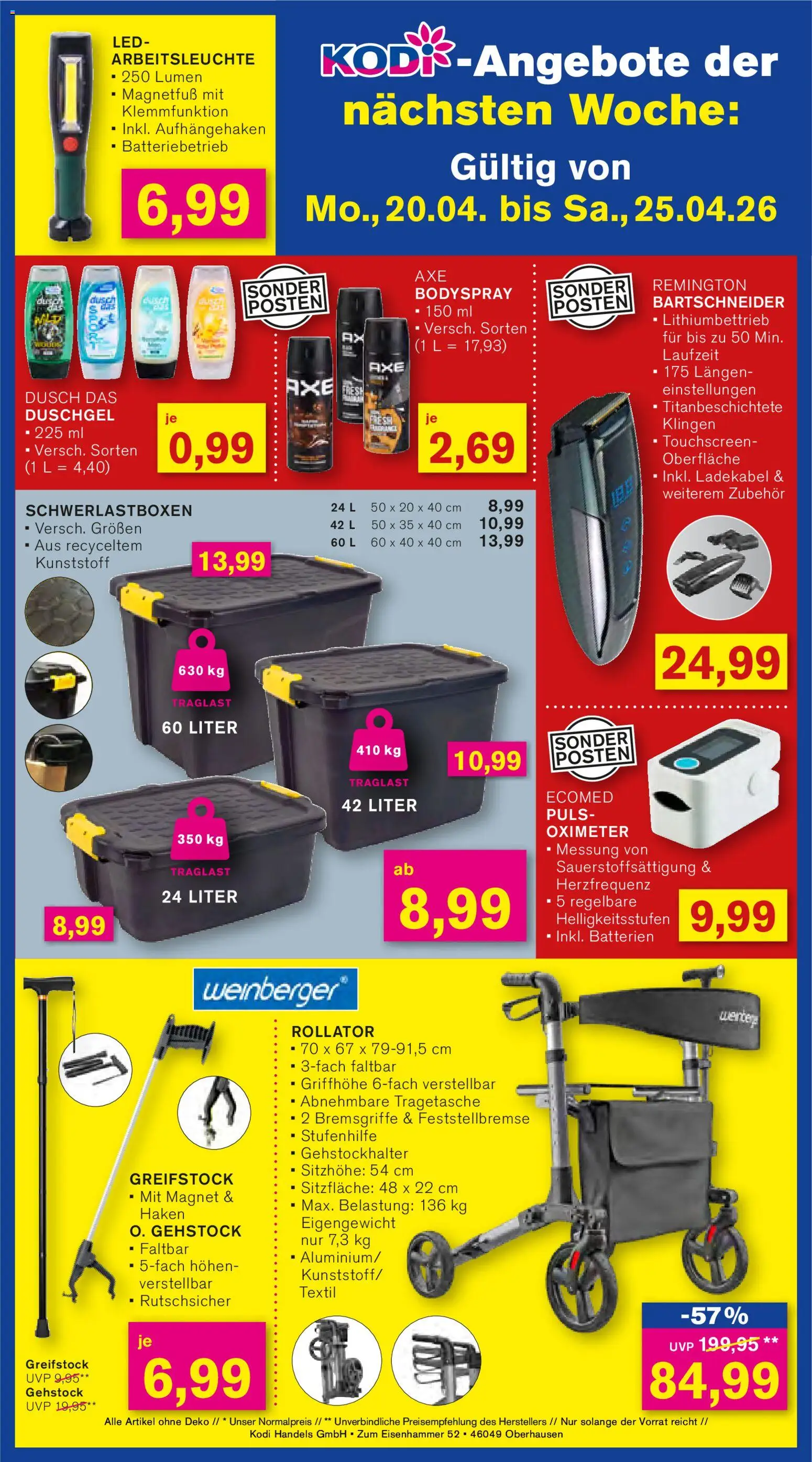 KODi Prospekt 	 – gültig ab 13.04.2026 | Seite: 12 | Produkte: Batterien, Duschgel, Ladekabel