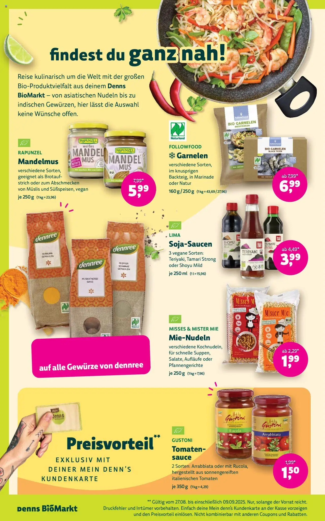 Denns BioMarkt Angebote - gültig ab dem 27.08.2025 | Seite: 8 | Produkte: Rucola, Gewürze, Pfeffer, Nudeln