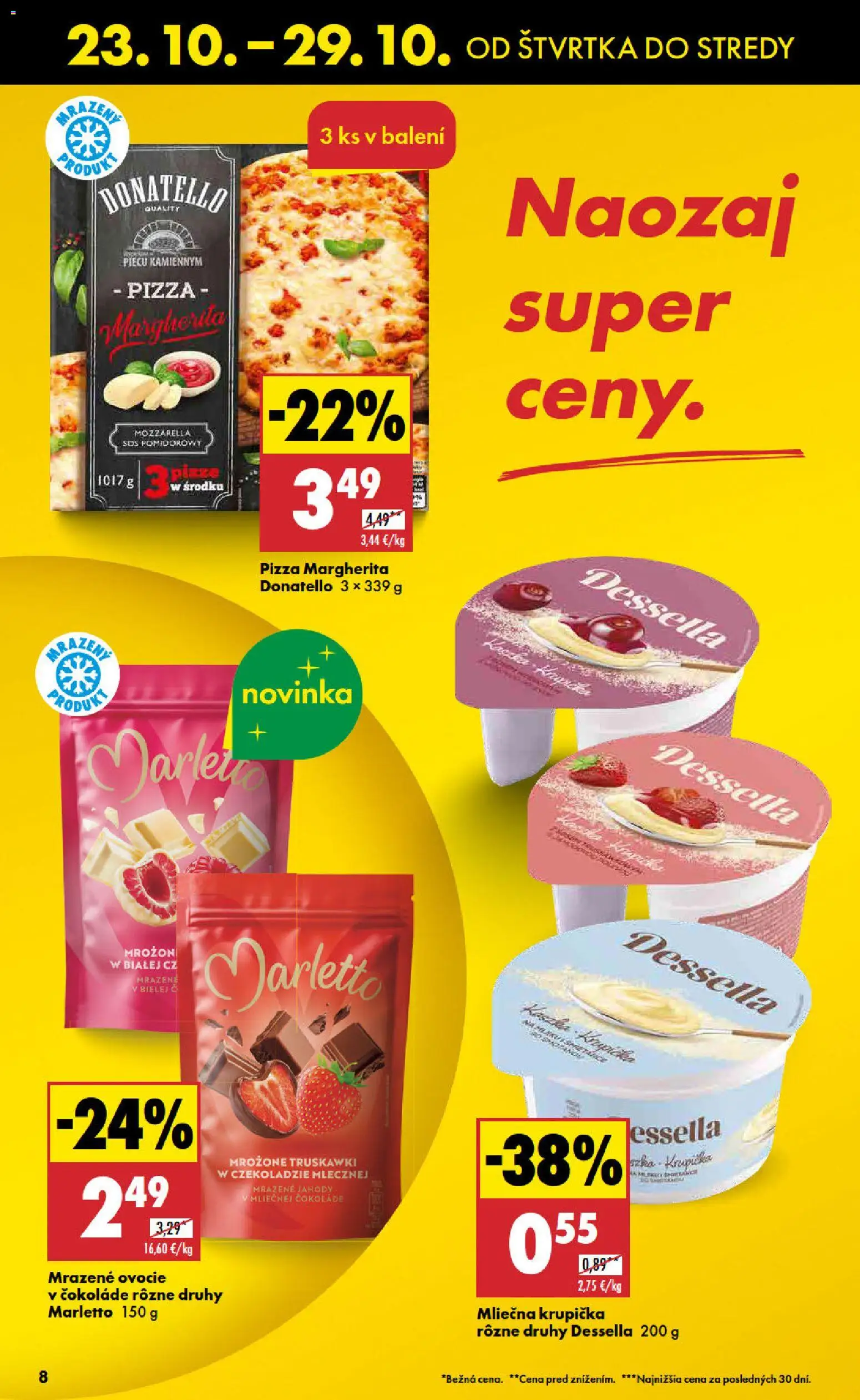 Nové Biedronka akcie – leták je platný od 23.10.2025 | Strana: 8 | Produkty: Pizza, Mozzarella, Jahody, Ovocie