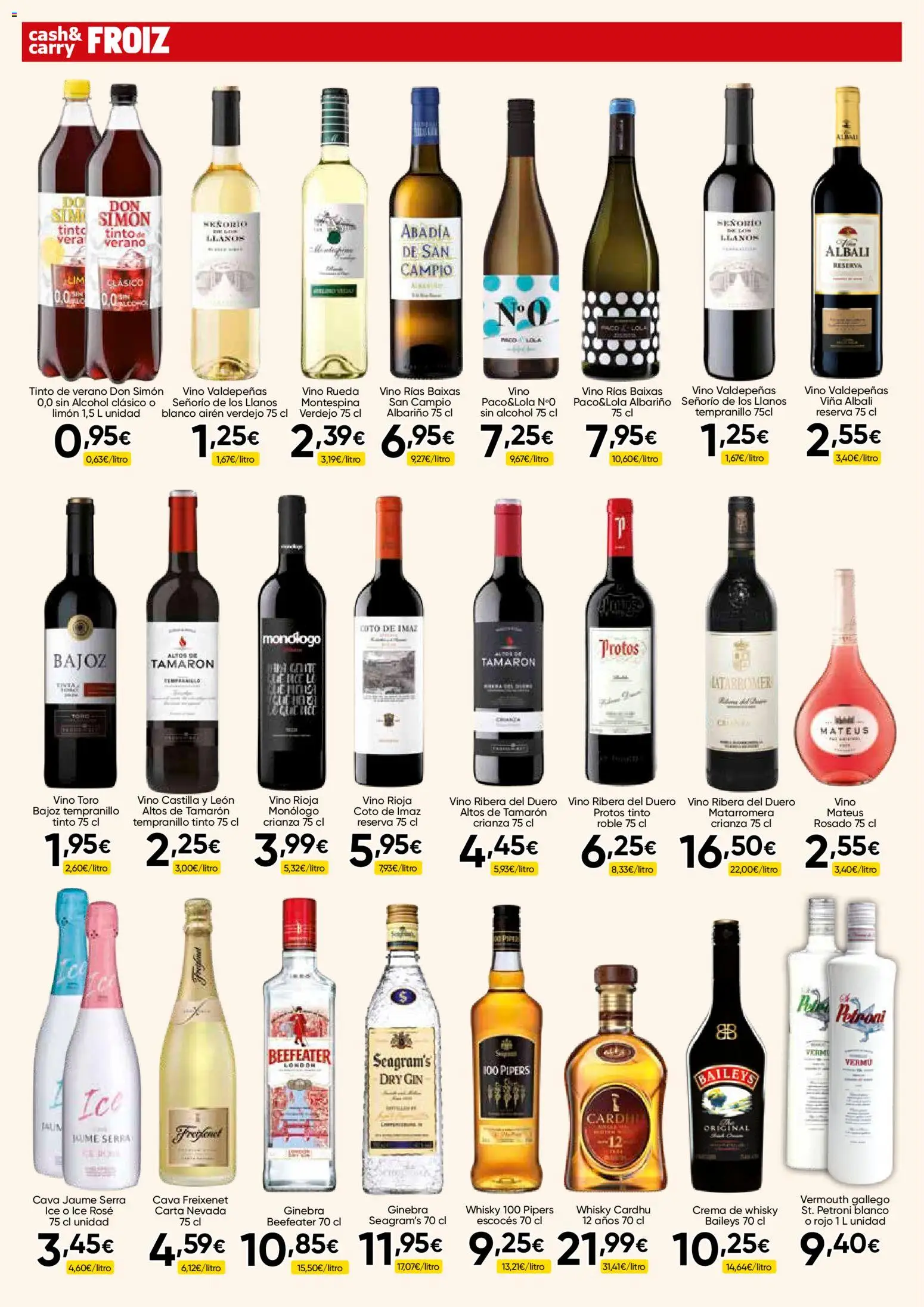 Froiz - Folleto Cash │ válido desde el 25.03.2026 | Página: 8 | Productos: Vino, Ginebra, Crema, Whisky