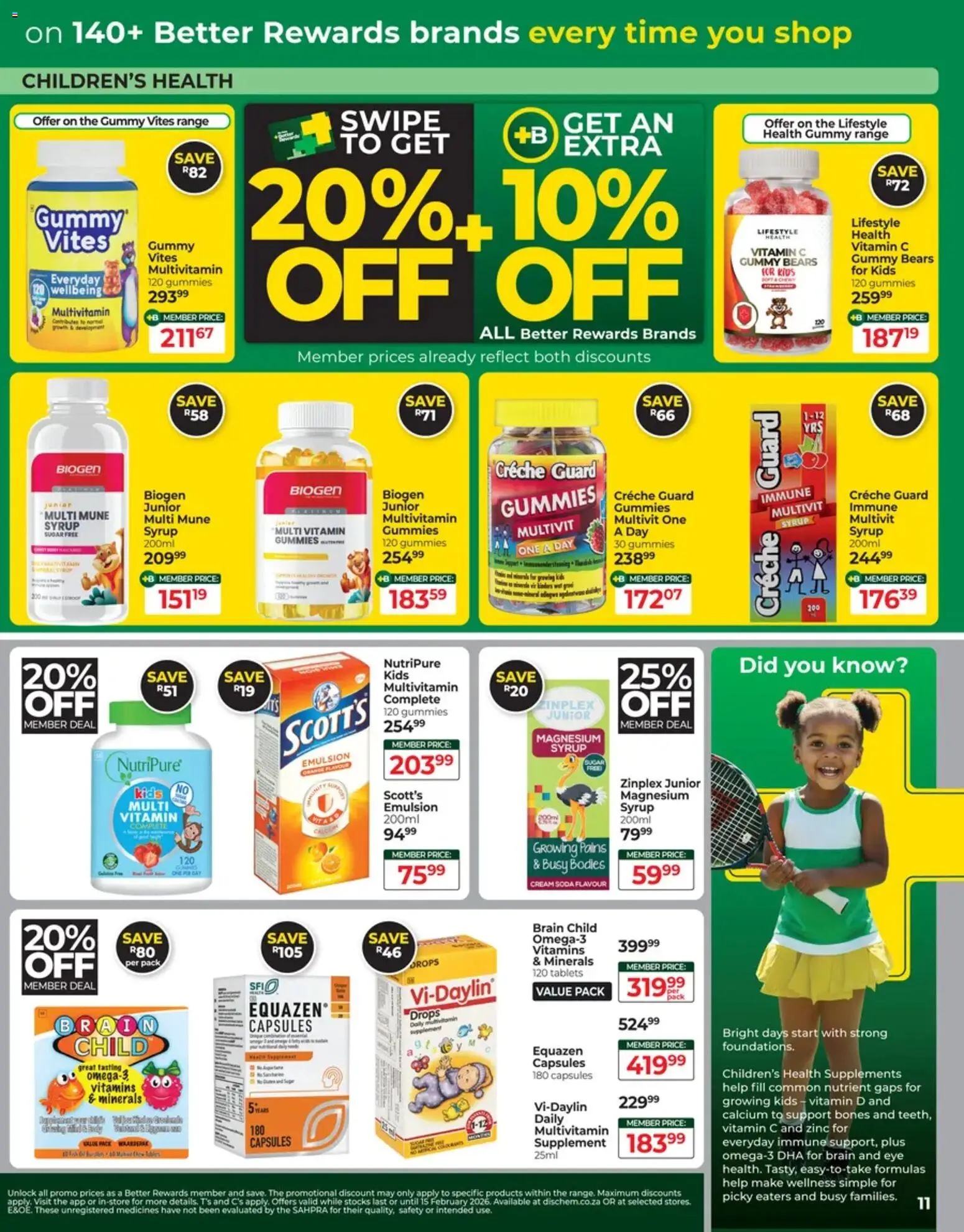 New Dis-Chem catalogue – valid from 13.01.2026 | Page: 11 | Products: Vitamins, Cream, Sugar, Supplements