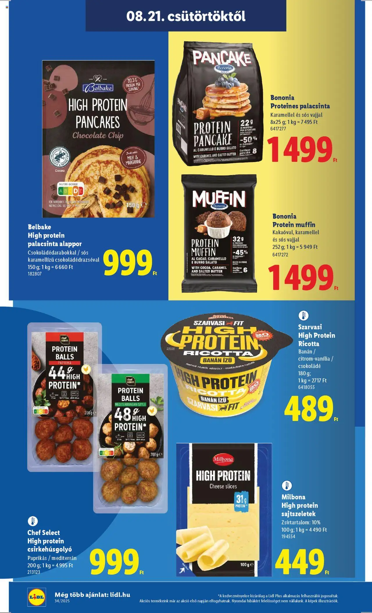 Lidl akciós ujság - amely érvényes a következő dátumtól: 21.08.2025 | Oldal: 20 | Termékek: Ricotta, Muffin, Protein, Csokoládé