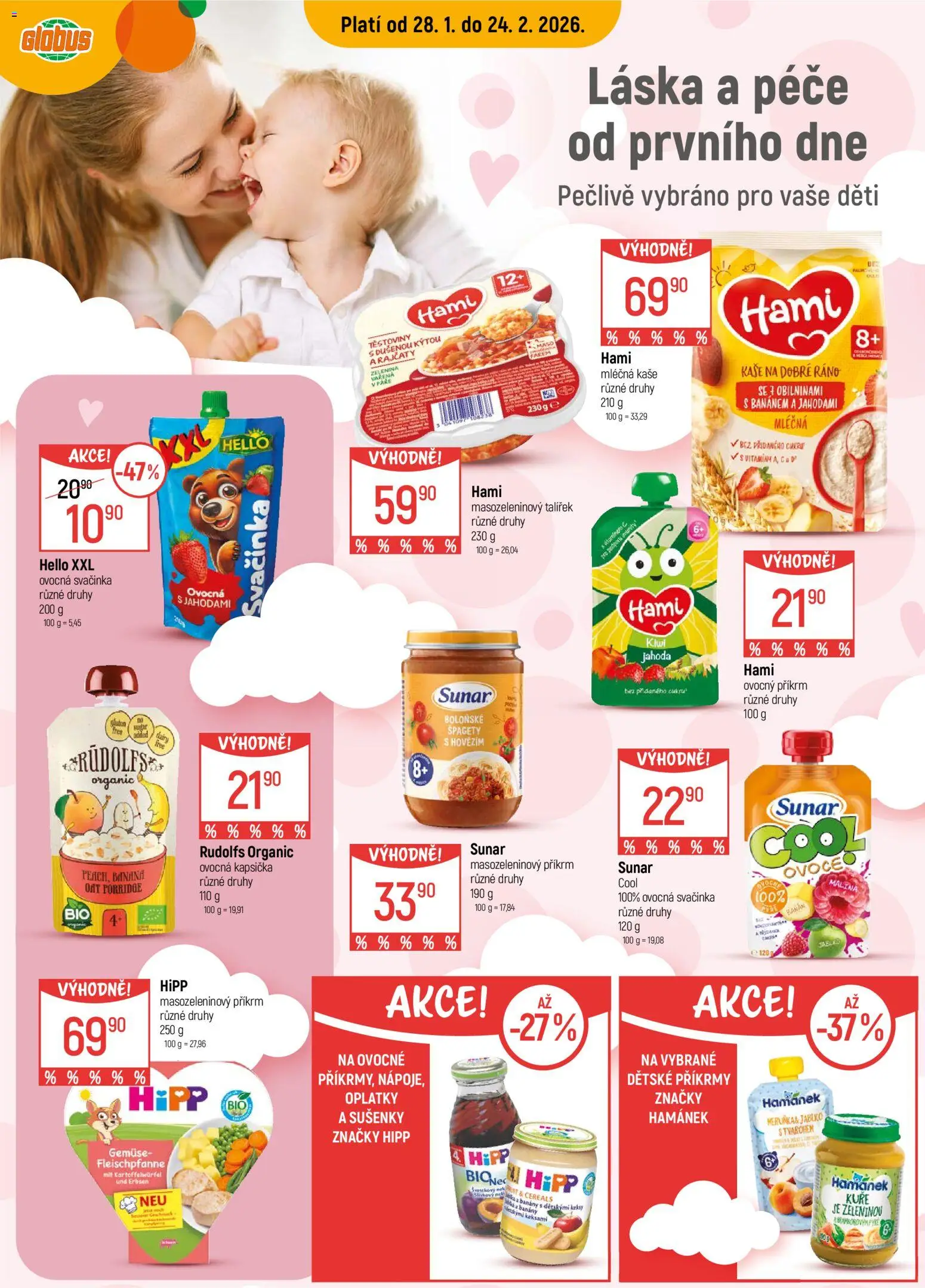 Globus leták - Praha-Štěrboholy od 28.01.2026 | Strana: 1 | Produkty: Globus, Vitamíny, Příkrm, Hamánek