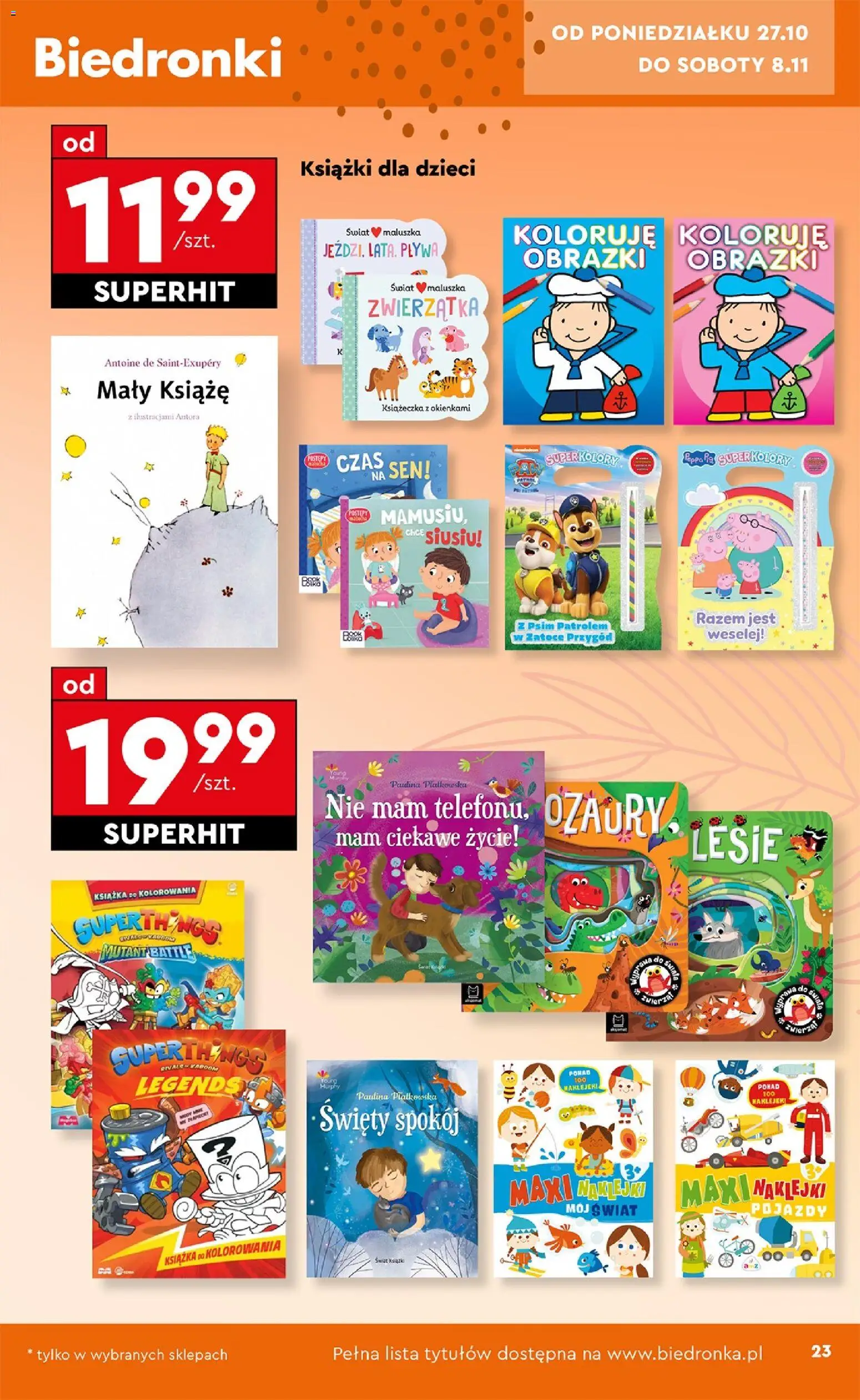 Biedronka Black Friday od 25.10.2025 | Strona: 23 | Produkty: Książki, Naklejki