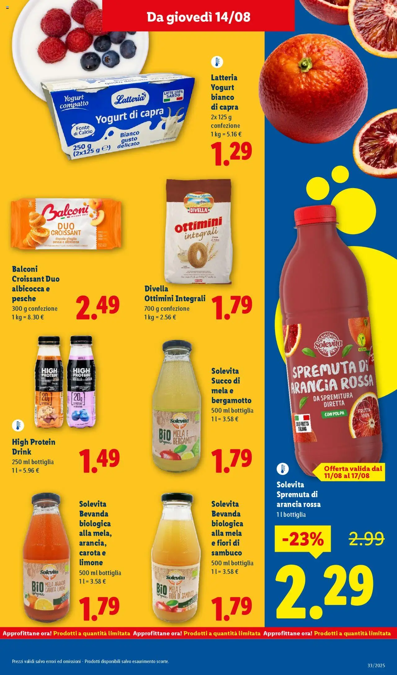 Volantino Lidl del 11.08.2025 | Pagina: 27 | Prodotti: Yogurt, Succo, Carota, Croissant