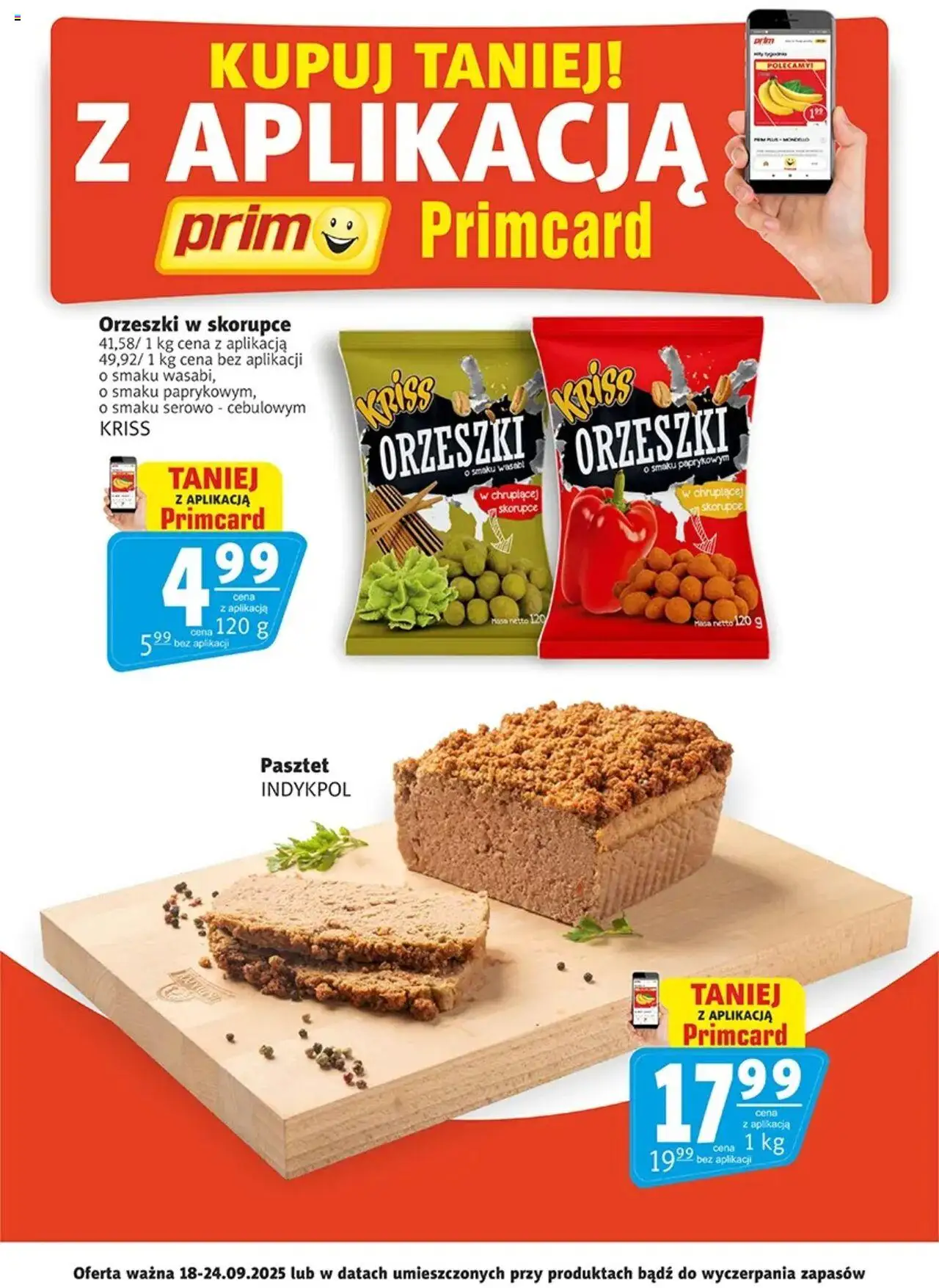 Prim Market Promocje - Primcard od 18.09.2025 | Strona: 1 | Produkty: Orzeszki w skorupce