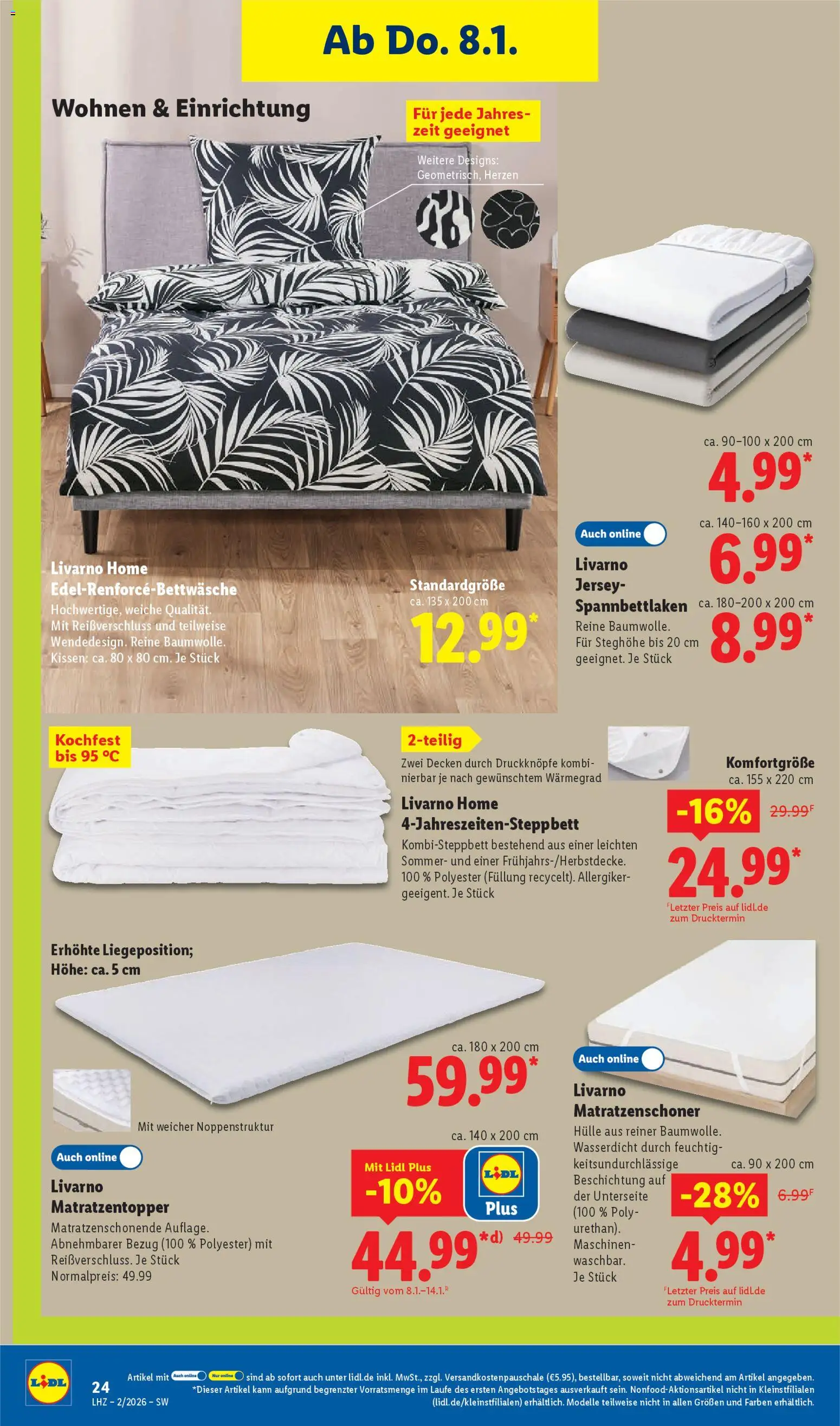 Lidl Prospekt Gundelsheim – gültig ab 05.01.2026 | Seite: 34 | Produkte: Hülle, Kissen, Matratzenschoner