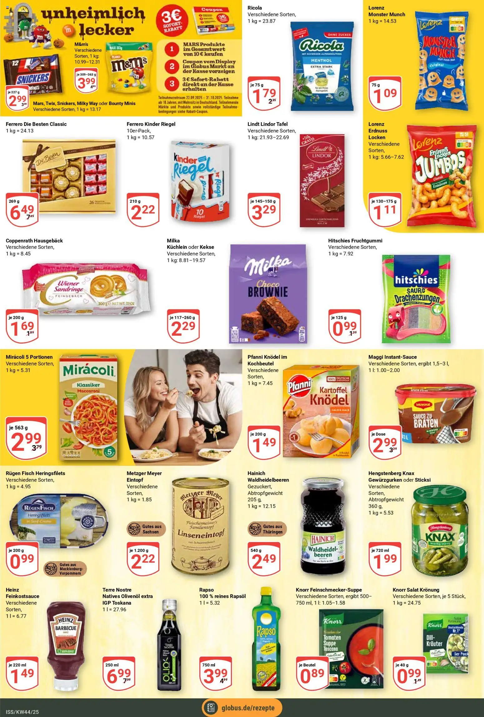 Globus Prospekt 	 – gültig ab 27.10.2025 | Seite: 15 | Produkte: Olivenol, Milka, Mars, Lindt