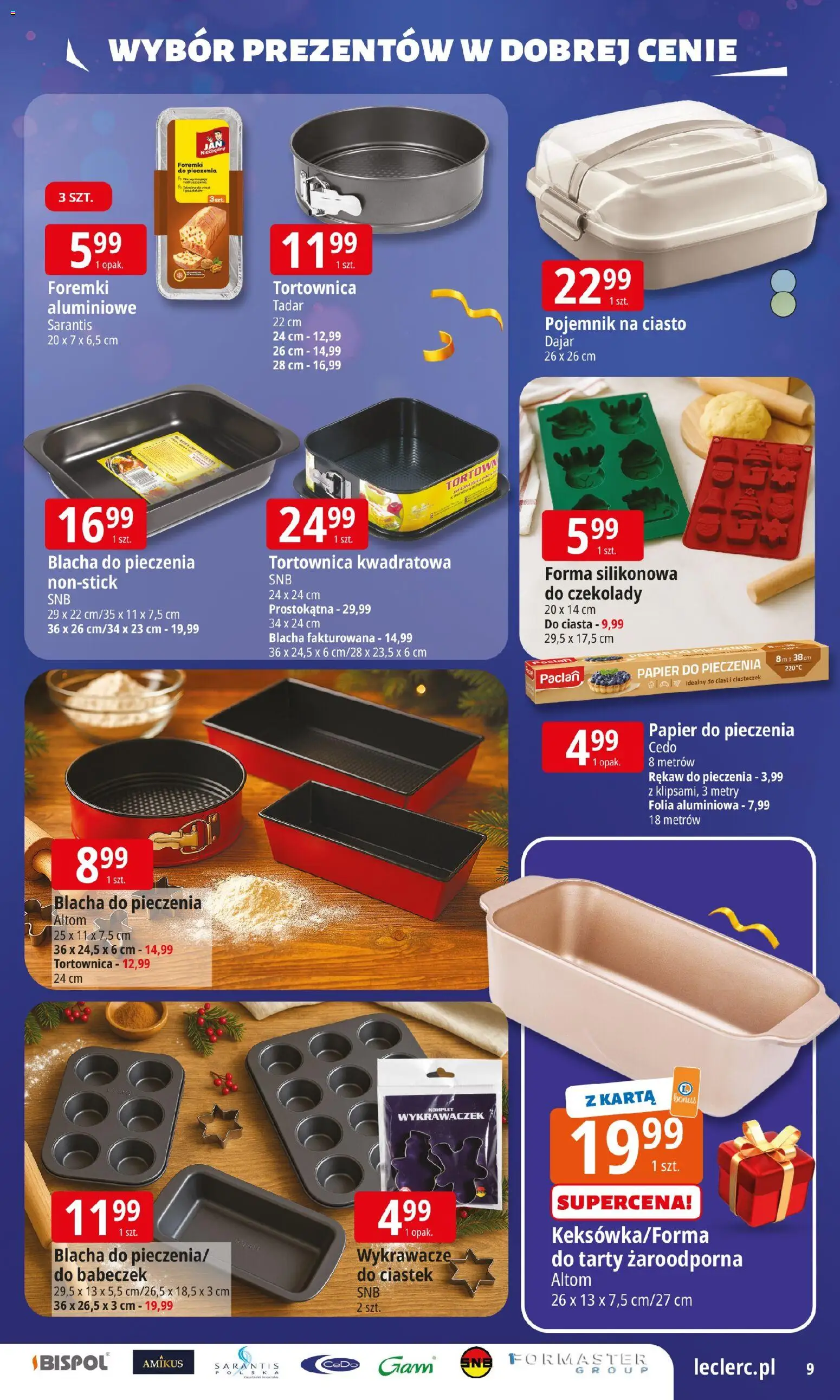 E.Leclerc Gazetka - Zielona Góra prezenty od 02.12.2025 | Strona: 10 | Produkty: Karta, Pojemnik na ciasto, Ciasto, Papier do pieczenia