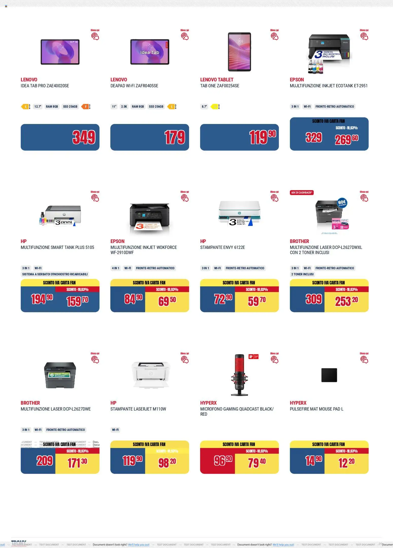 Volantino Trony del 02.04.2026 | Pagina: 4 | Prodotti: Stampante, Mouse, Toner, Fan