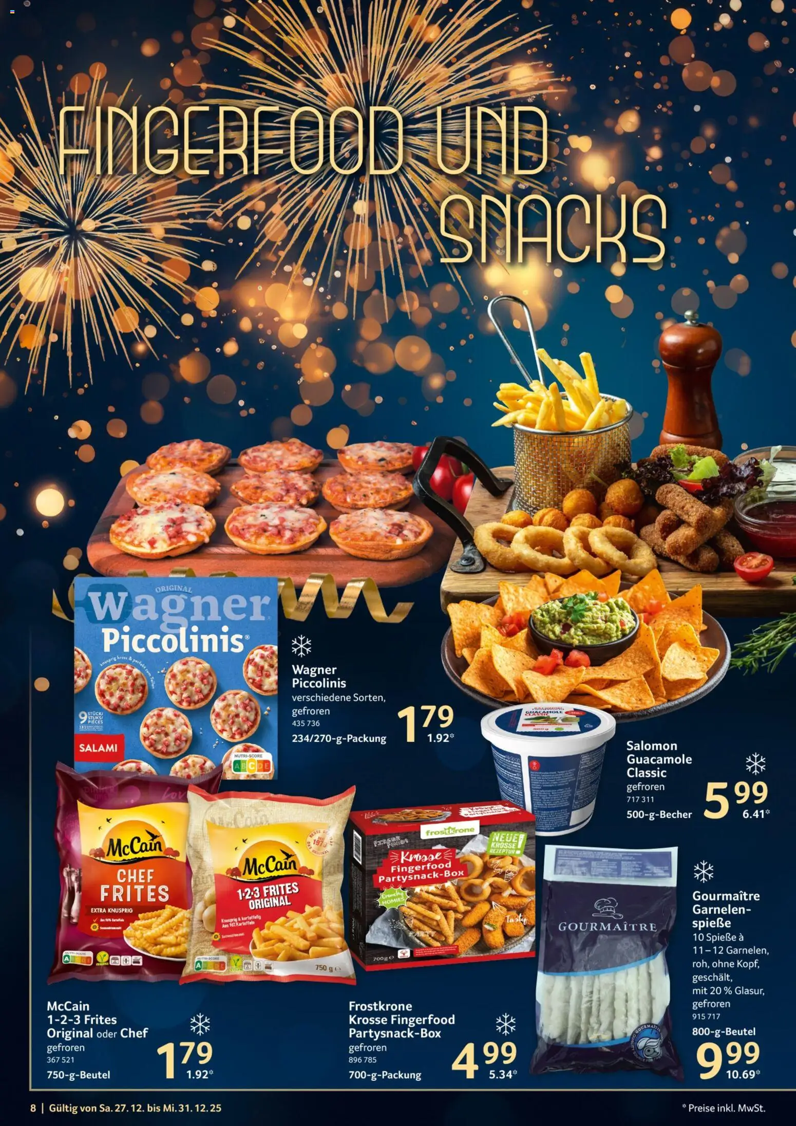 Selgros Prospekt 	 – gültig ab 27.12.2025 | Seite: 8 | Produkte: Spieße, McCain, Kartoffeln, Piccolinis