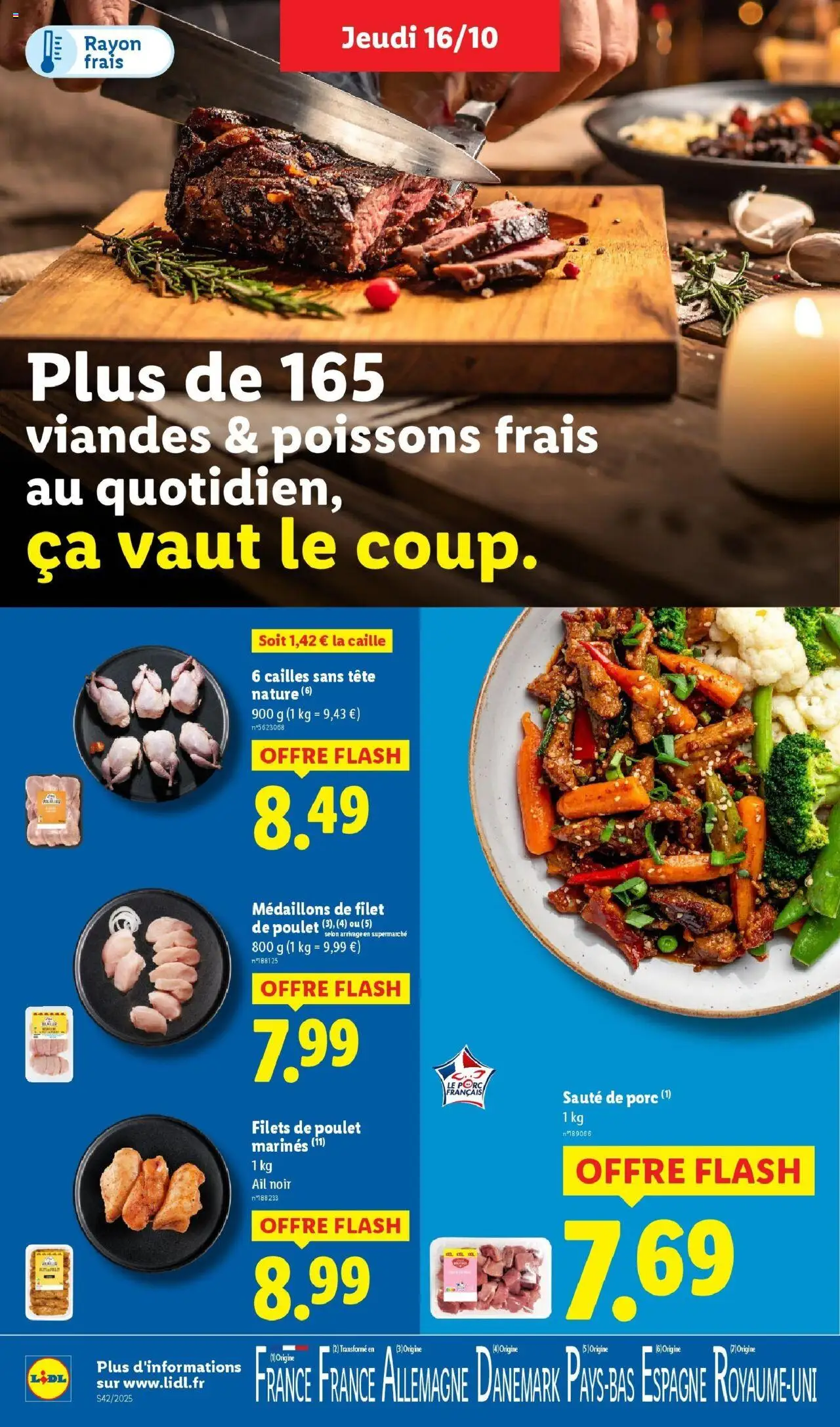 {H1} | Page: 6 | Produits: Ail, Cailles, Sauté de porc, Porc