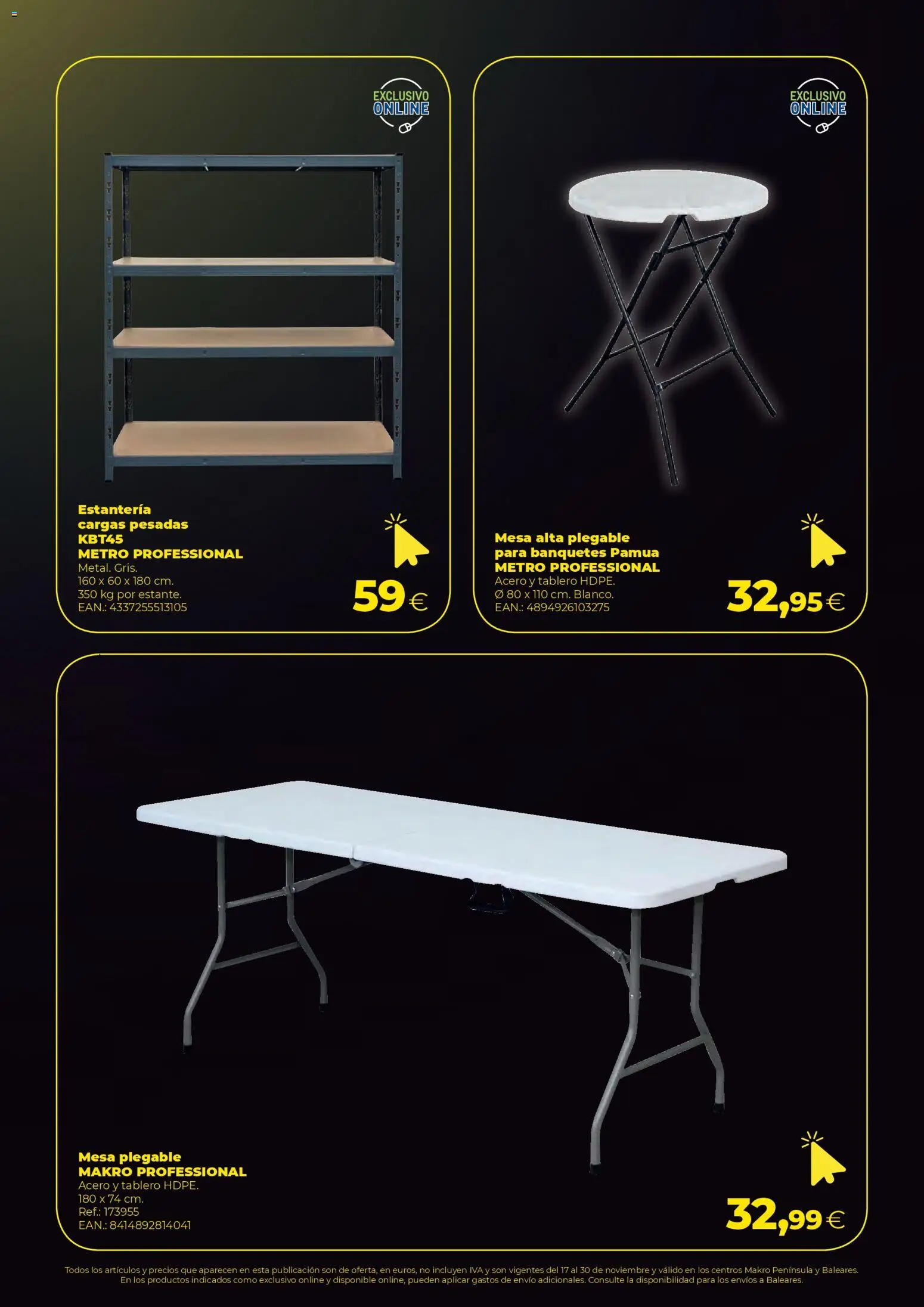 Makro - Black Friday  │ válido desde el 17.11.2025 | Página: 9 | Productos: Mesa, Mesa alta