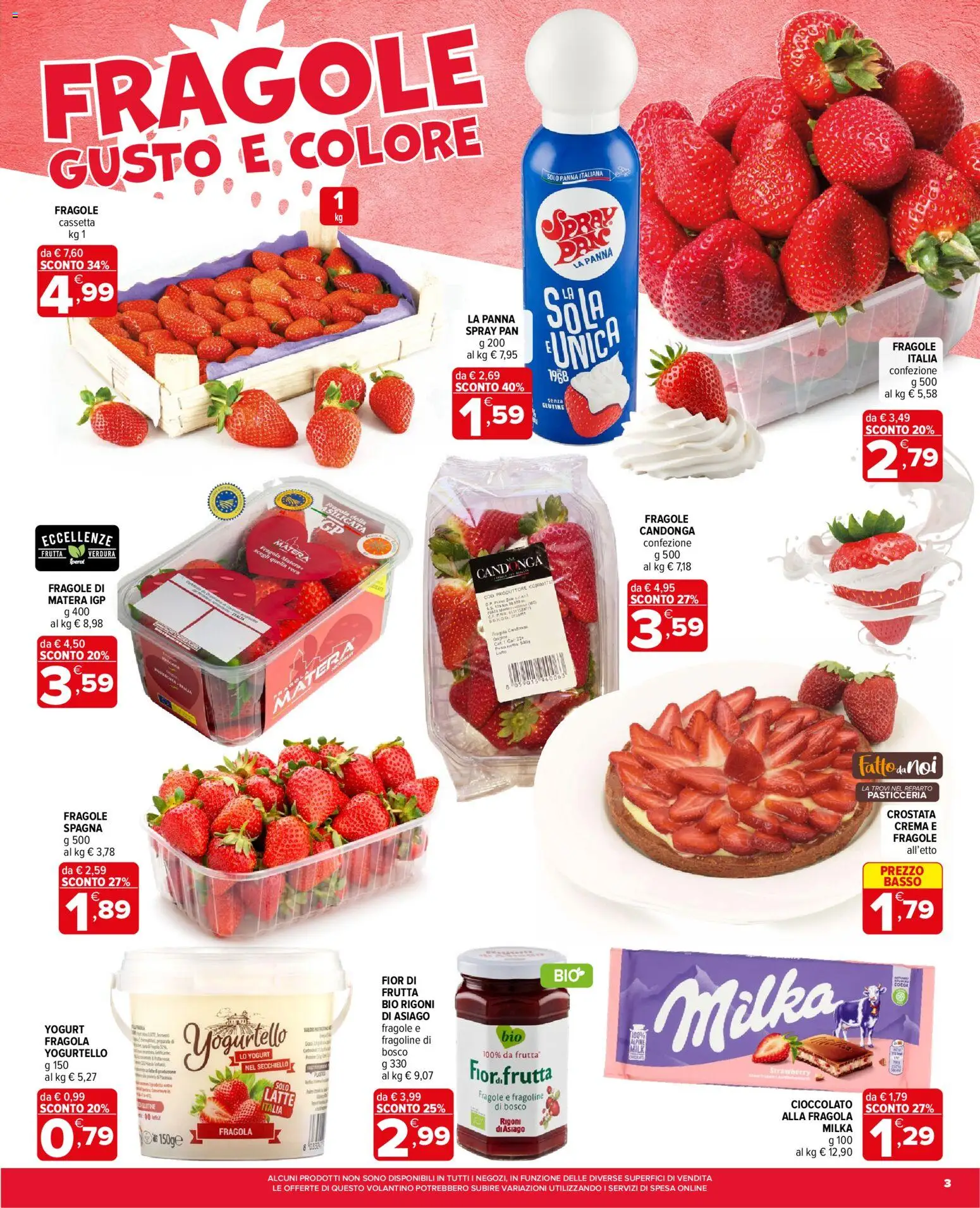 Volantino Iperal del 22.04.2026 | Pagina: 3 | Prodotti: Crema, Fragole, Frutta, Latte