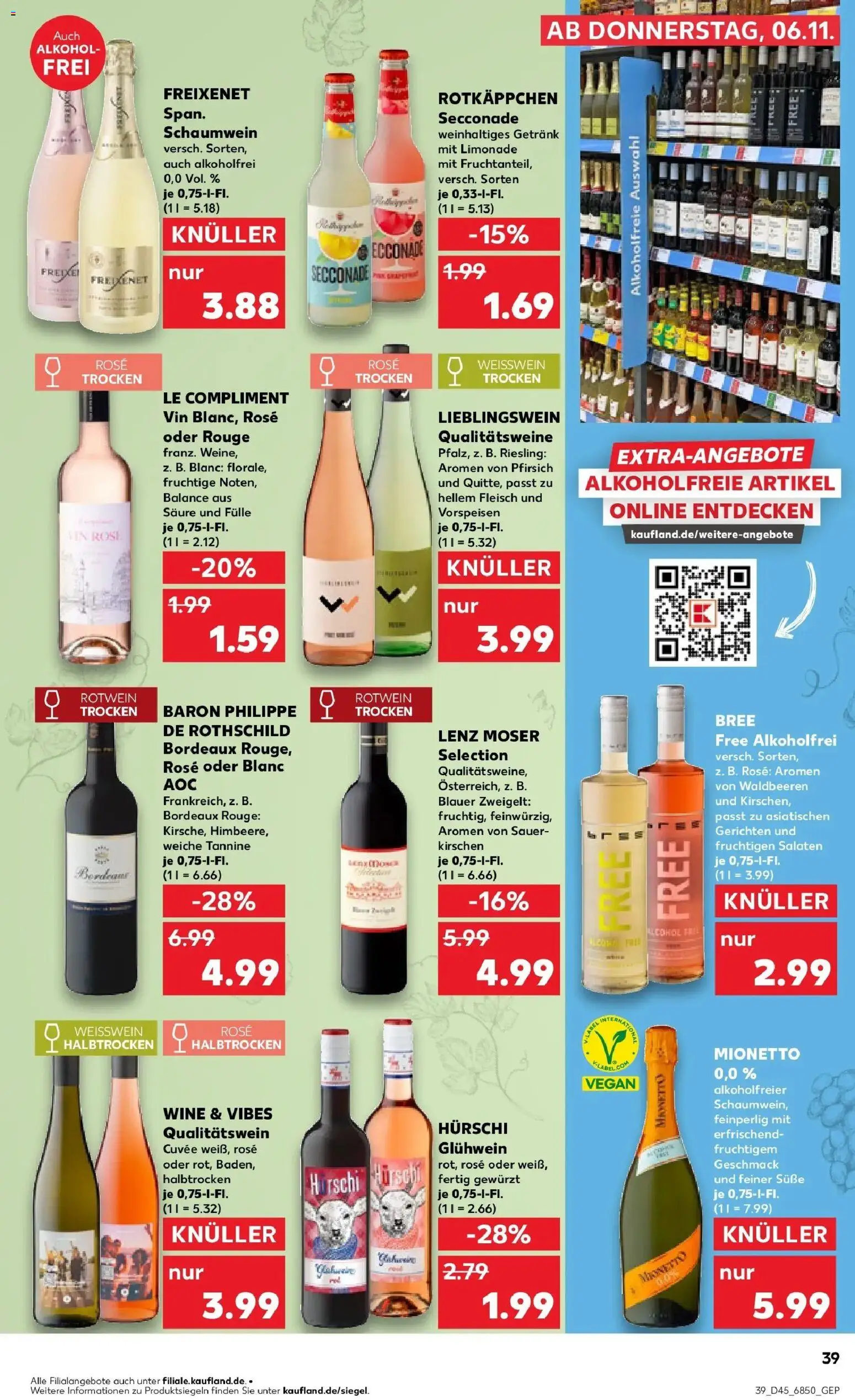 Kaufland prospekt Landau An Der Isar	 – gültig ab 10.11.2025 | Seite: 39 | Produkte: Rotwein trocken, Bree, Limonade, Rouge