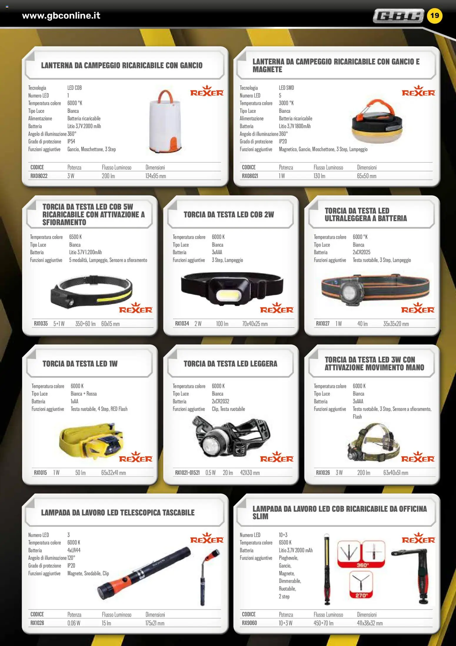 Volantino GBC del 06.02.2026 | Pagina: 19 | Prodotti: Torcia, Lanterna, Batteria, Lampada
