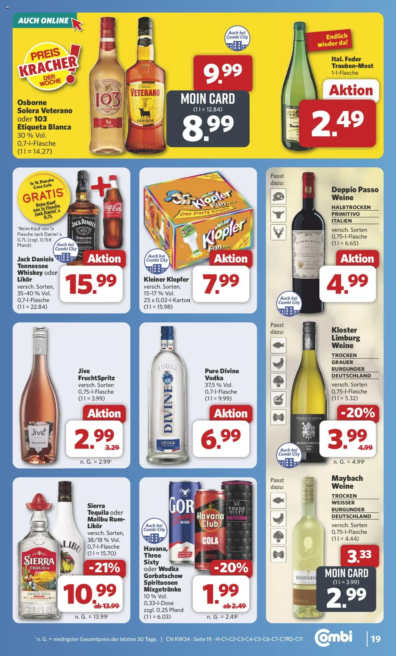 Combi Prospekt 	 - gültig ab dem 18.08.2025 | Seite: 25 | Produkte: Osborne, Likör, Tequila, Doppio Passo