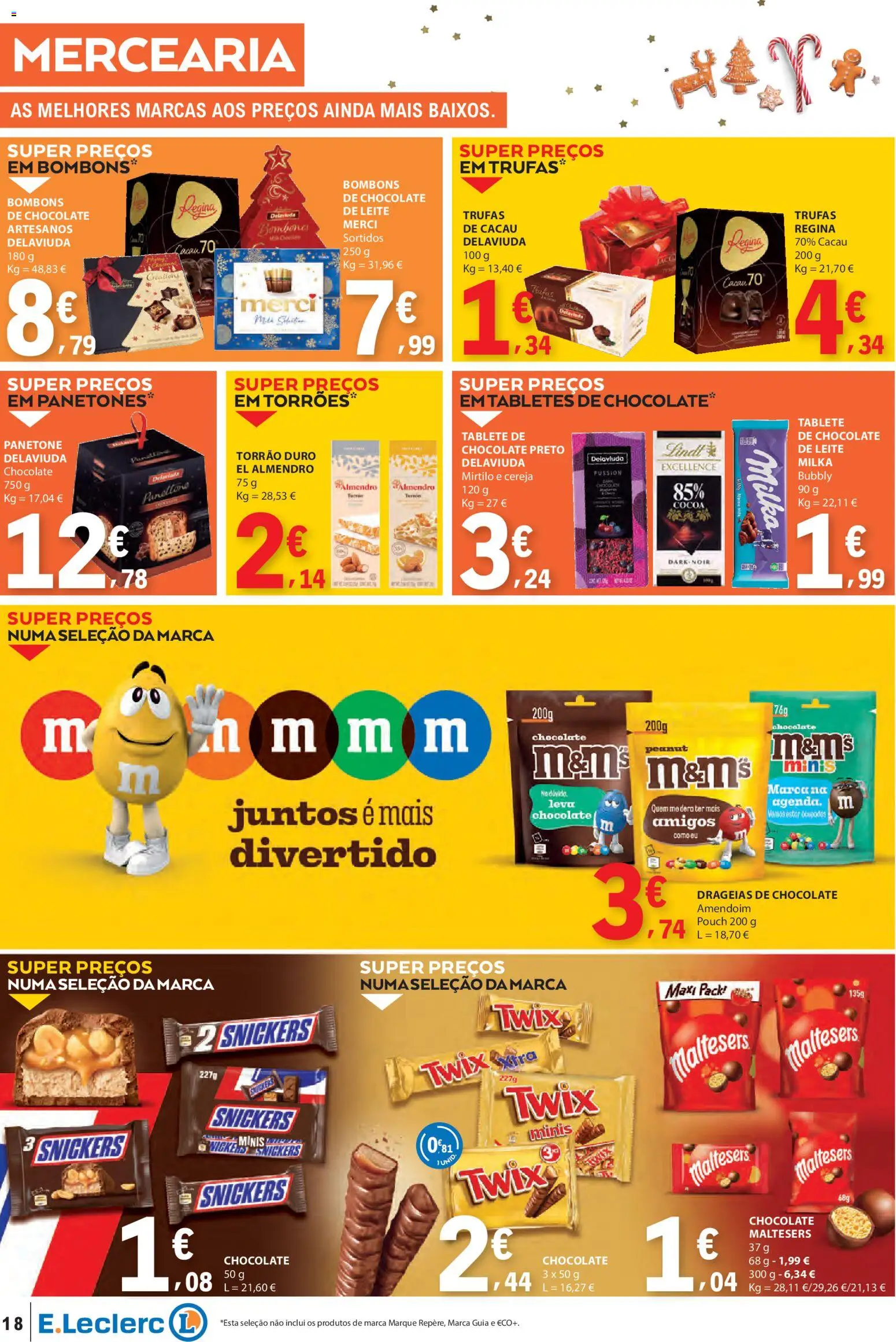 E.Leclerc folheto │ válido de 27.11.2025 | Página: 18 | Produtos: Cereja, Leite, Chocolate