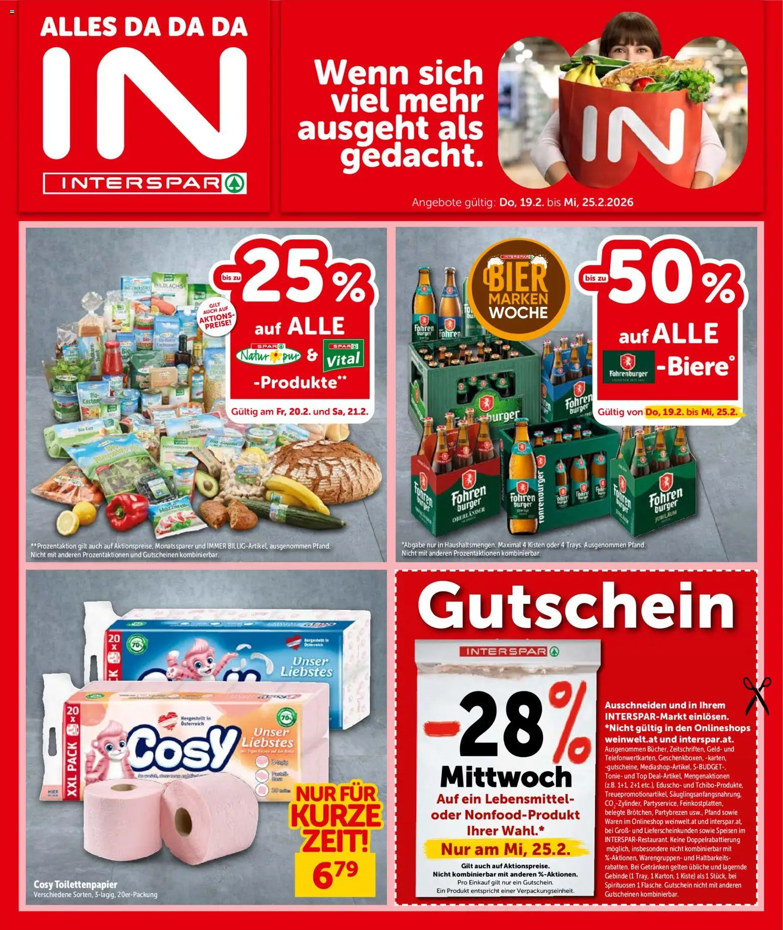 Interspar Flugblatt - Vorarlberg gültig ab 19.02.2026 | Seite: 1 | Produkte: Libacomb, Bier