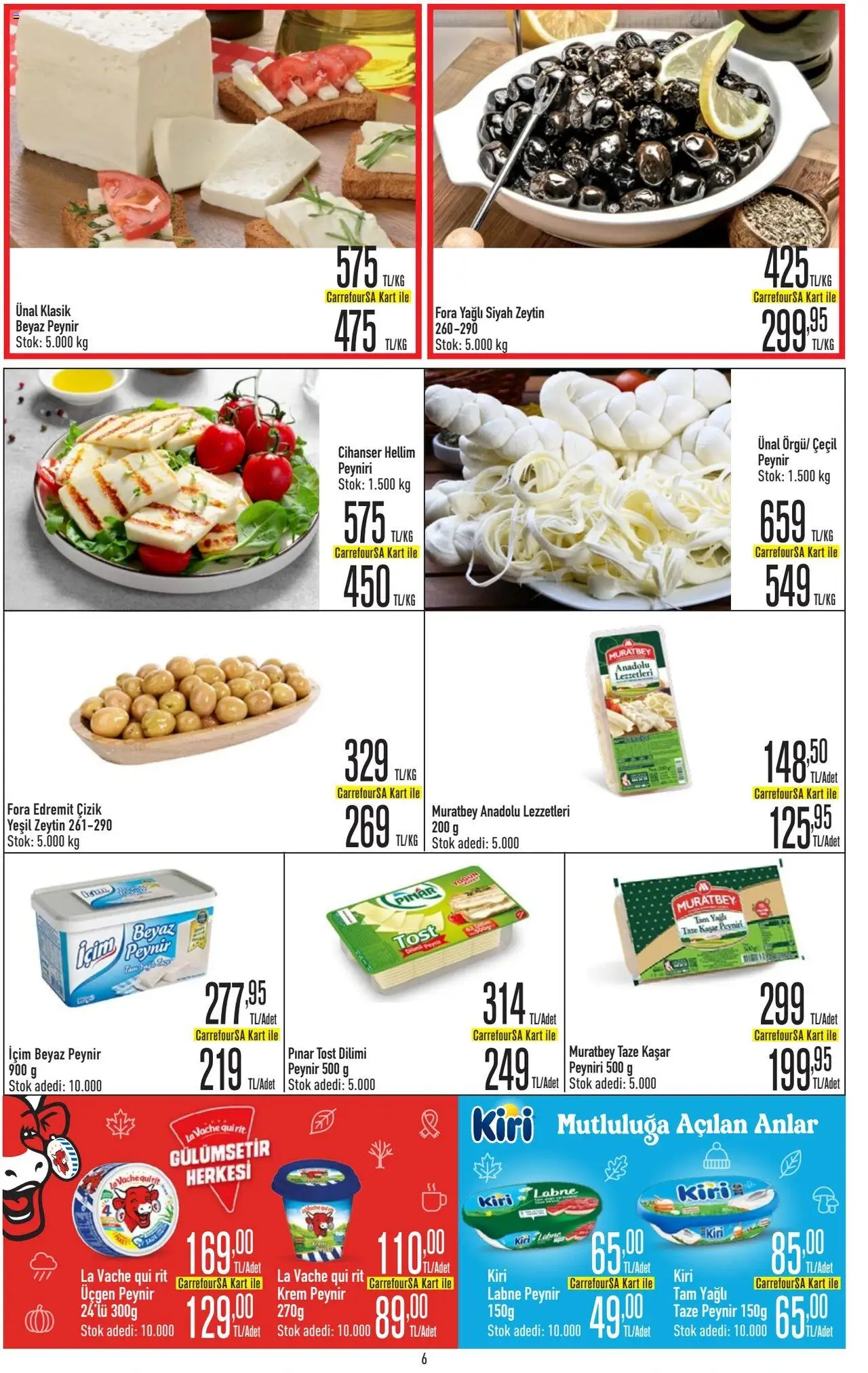 CarrefourSA Katalog - 09.10.2025 tarihinden itibaren geçerlidir | Sayfa: 6 | Ürünler: Krem, Peynir, Zeytin