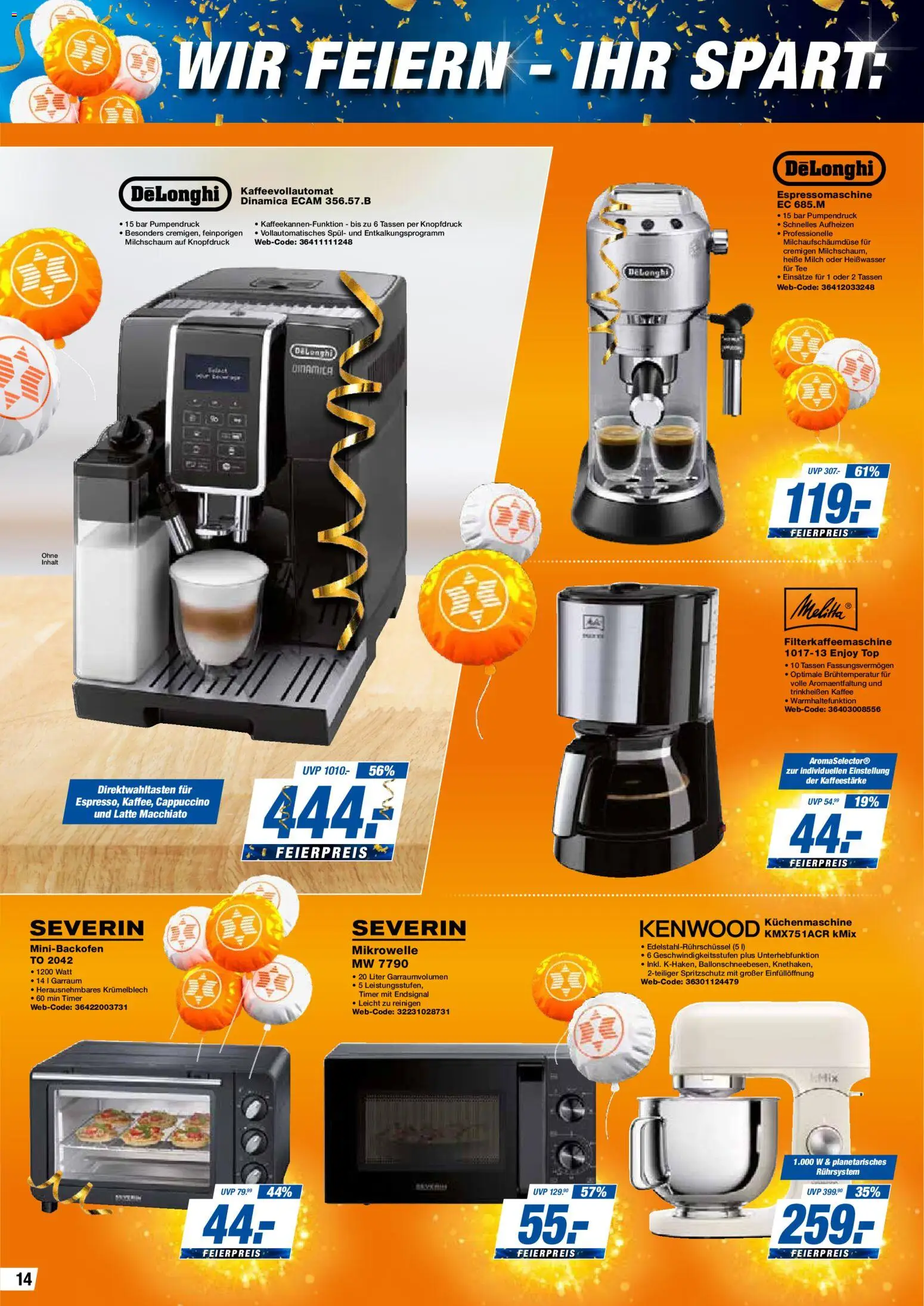 Expert  Aktuelle Beilage – gültig ab 17.04.2026 | Seite: 14 | Produkte: Top, Mikrowelle, Milch, Kaffeevollautomat