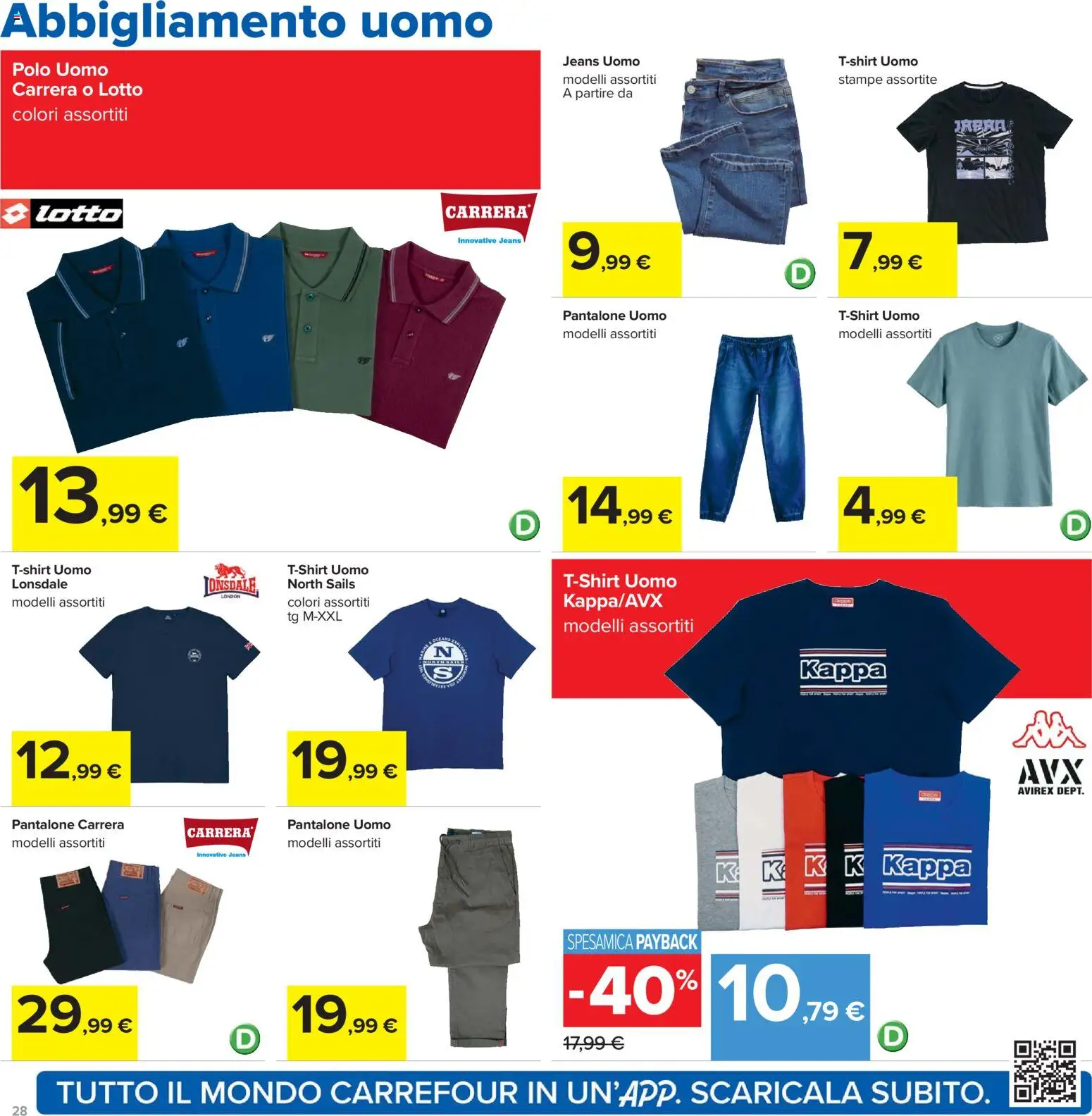 Volantino Carrefour del 07.04.2026 | Pagina: 28 | Prodotti: Jeans, Polo