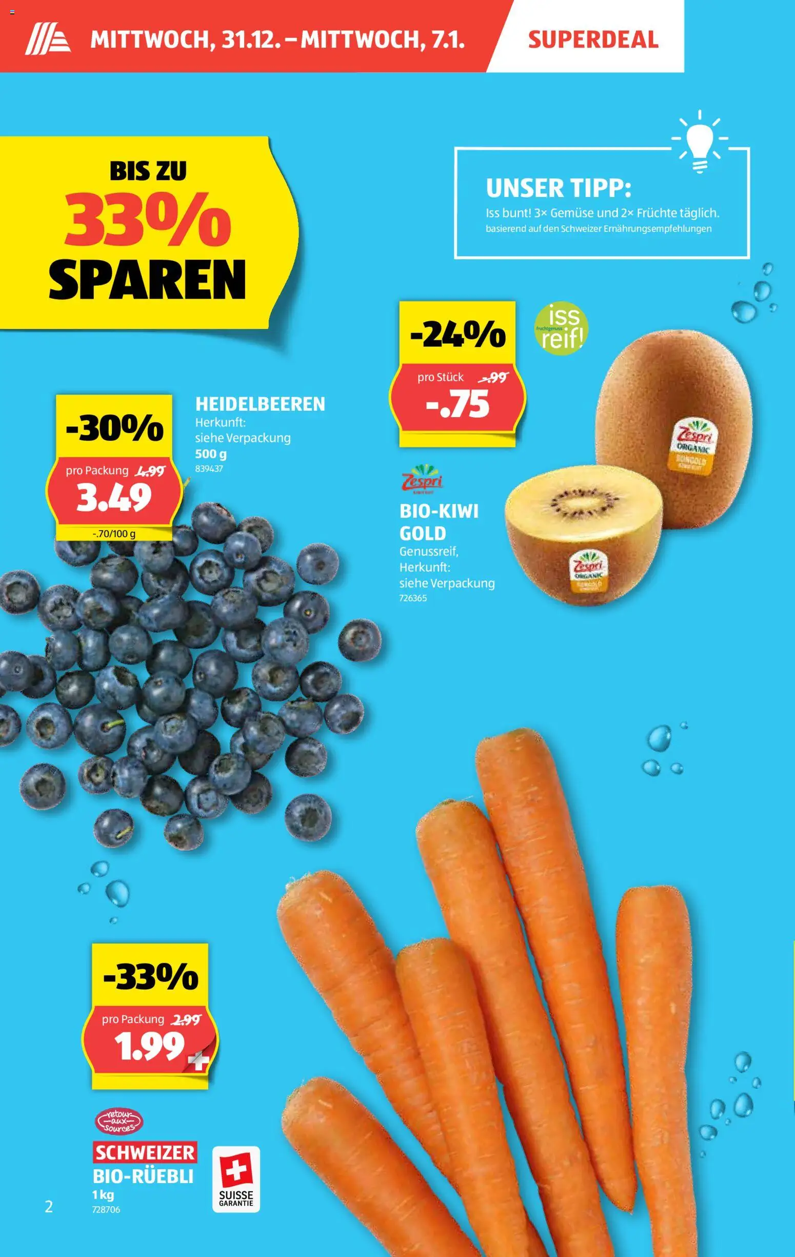 Aldi Aktionen – gültig ab 31.12.2025 | Seite: 3 | Produkte: Gemüse, Früchte