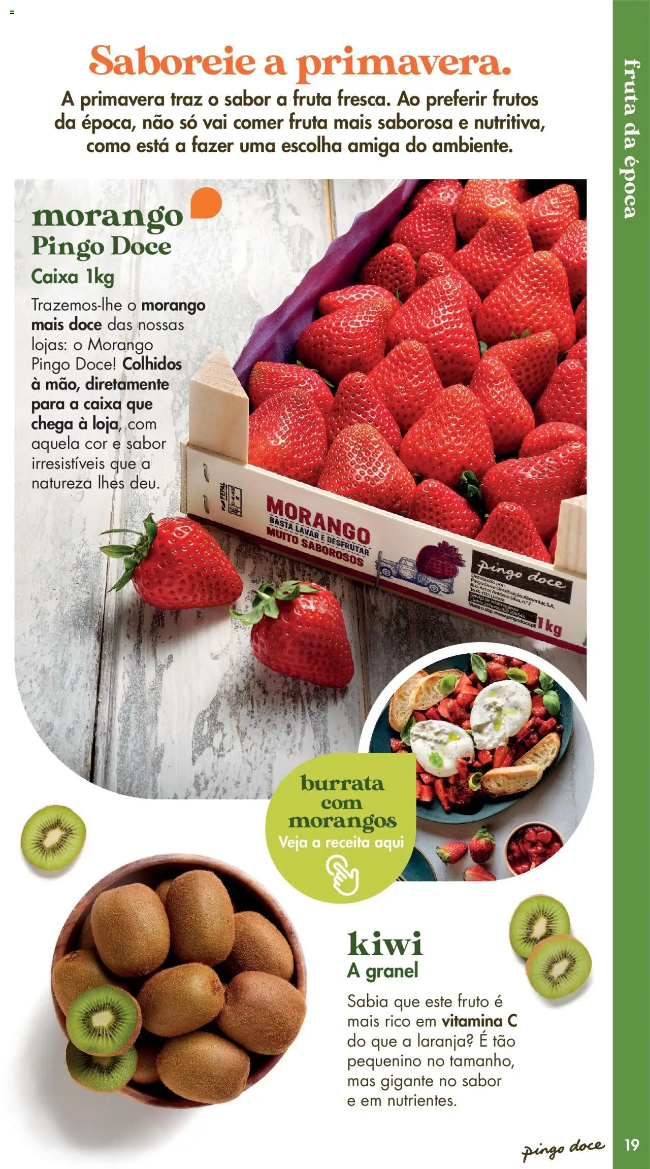 Pingo Doce - Catálogo Fruta e Legumes │ válido de 20.05.2025 | Página: 19 | Produtos: Caixa, Vitamina c, Morangos, Kiwi