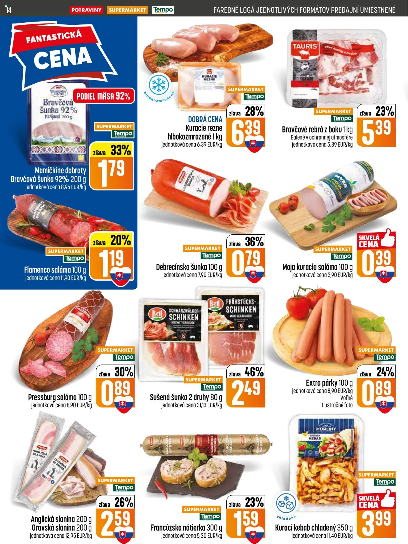 Nové COOP Jednota akcie – leták je platný od 30.04.2026 | Strana: 14 | Produkty: Saláma, Šunka, Párky, Hera