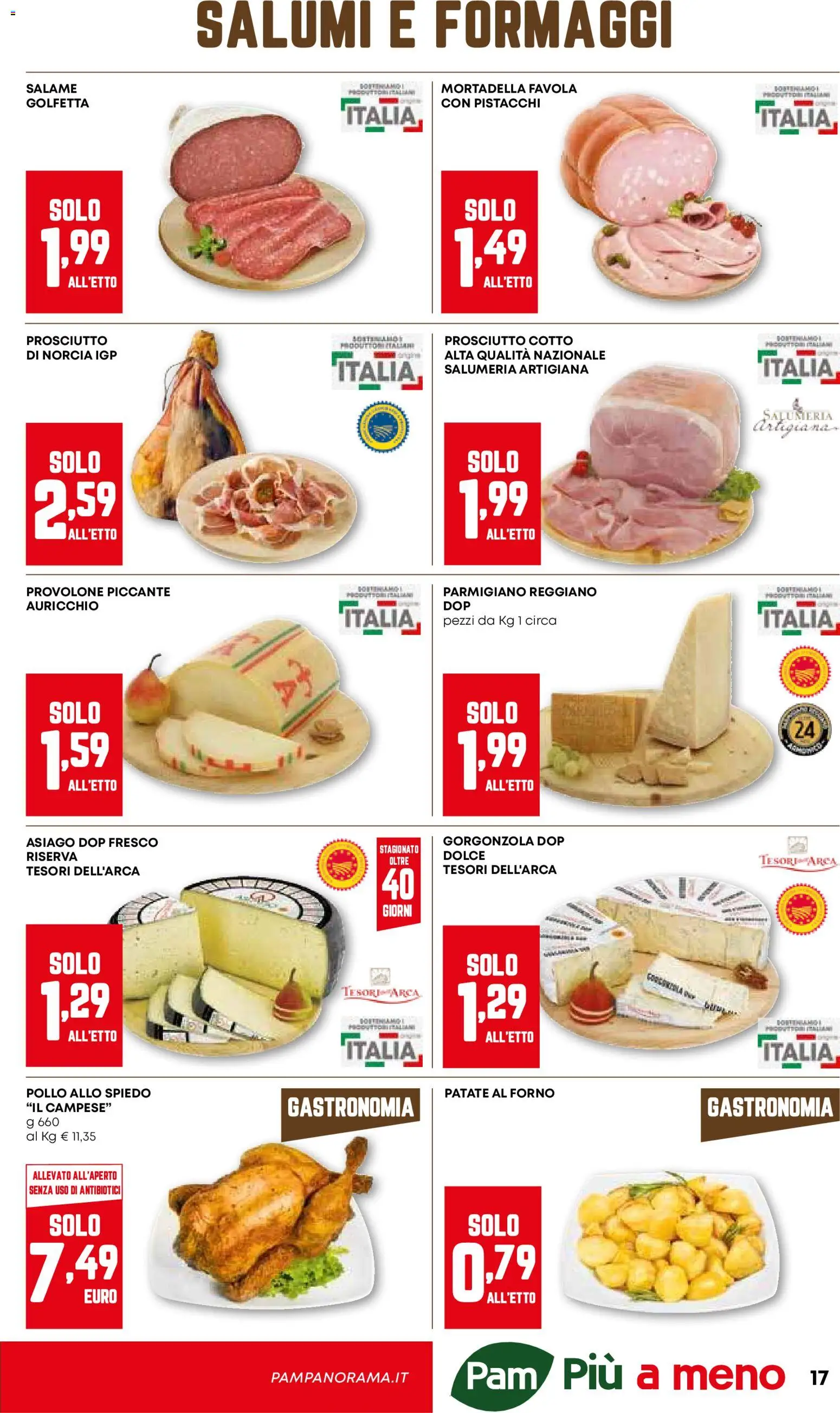 Volantino PAM del 29.01.2026 | Pagina: 17 | Prodotti: Patate, Mortadella, Pistacchi, Forno