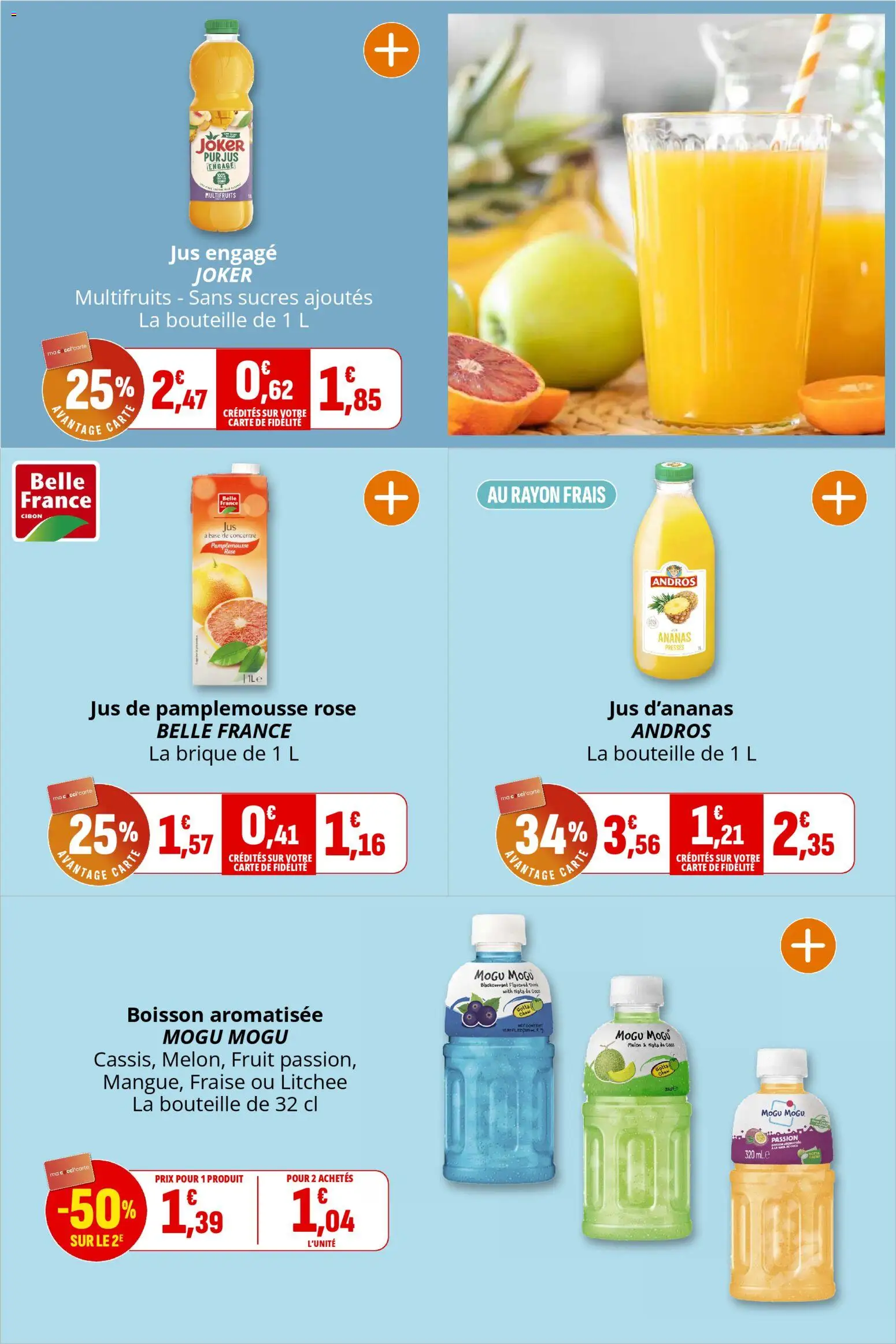 {H1} | Page: 15 | Produits: Mogu Mogu, Base, Jus, Ananas