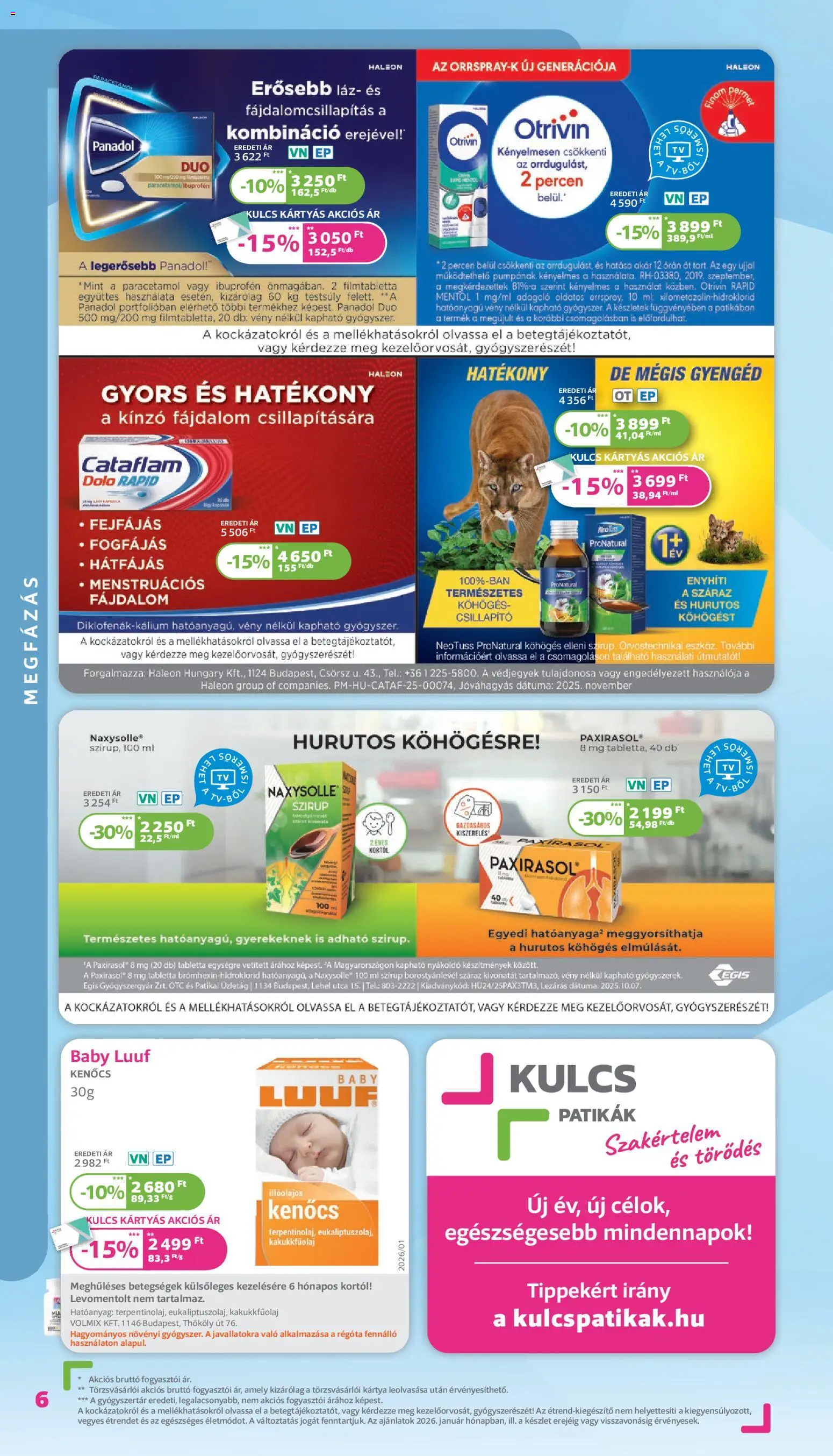 Kulcs Patika akciós ujság - amely érvényes a következő dátumtól: 01.01.2026 | Oldal: 6