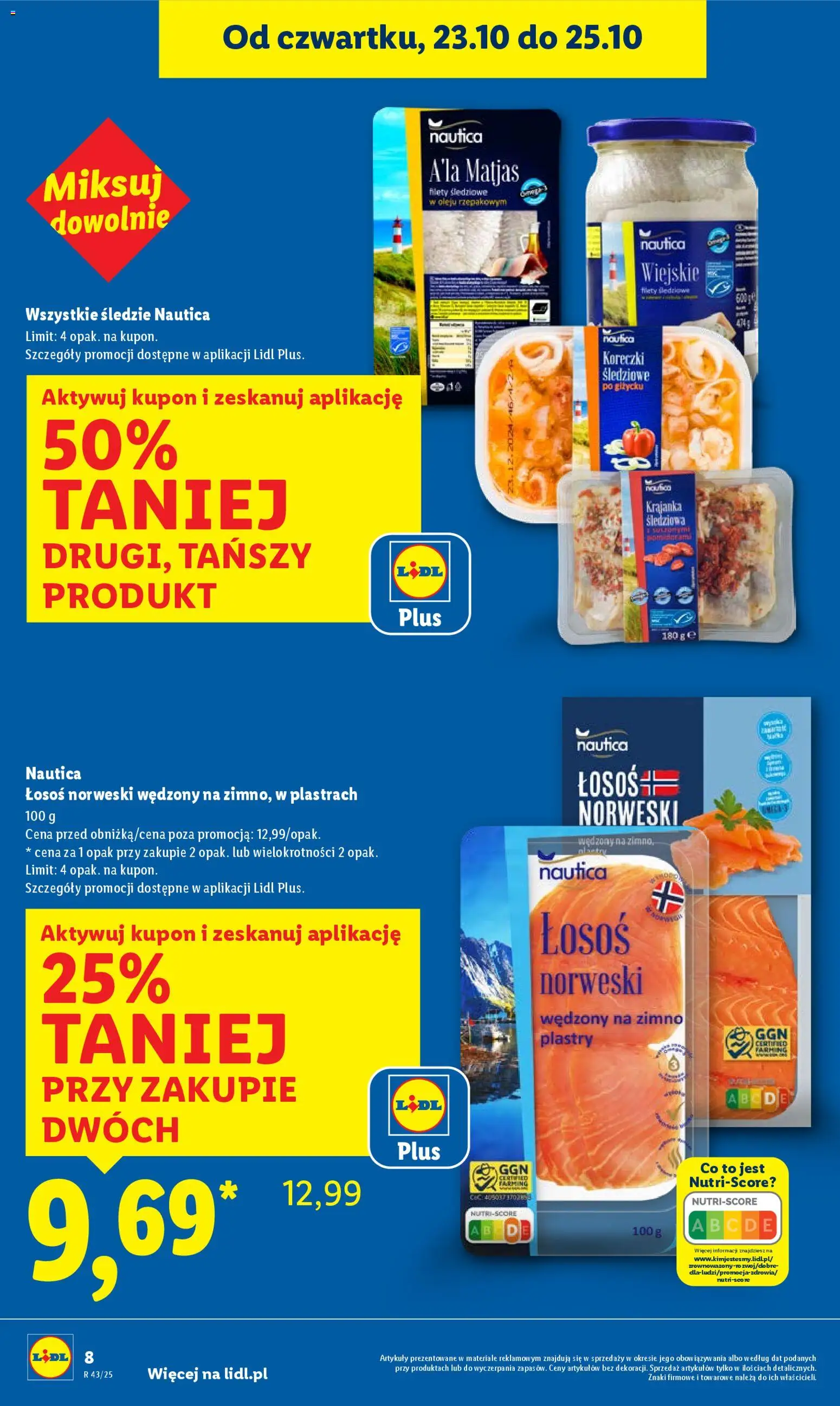Lidl Gazetka od 23.10.2025 | Strona: 8 | Produkty: Łosoś, Łosoś norweski