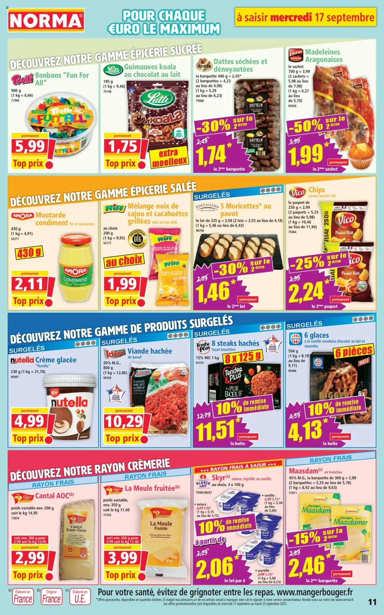  | Page: 11 | Produits: Miel, Viande, Crème, Amandes
