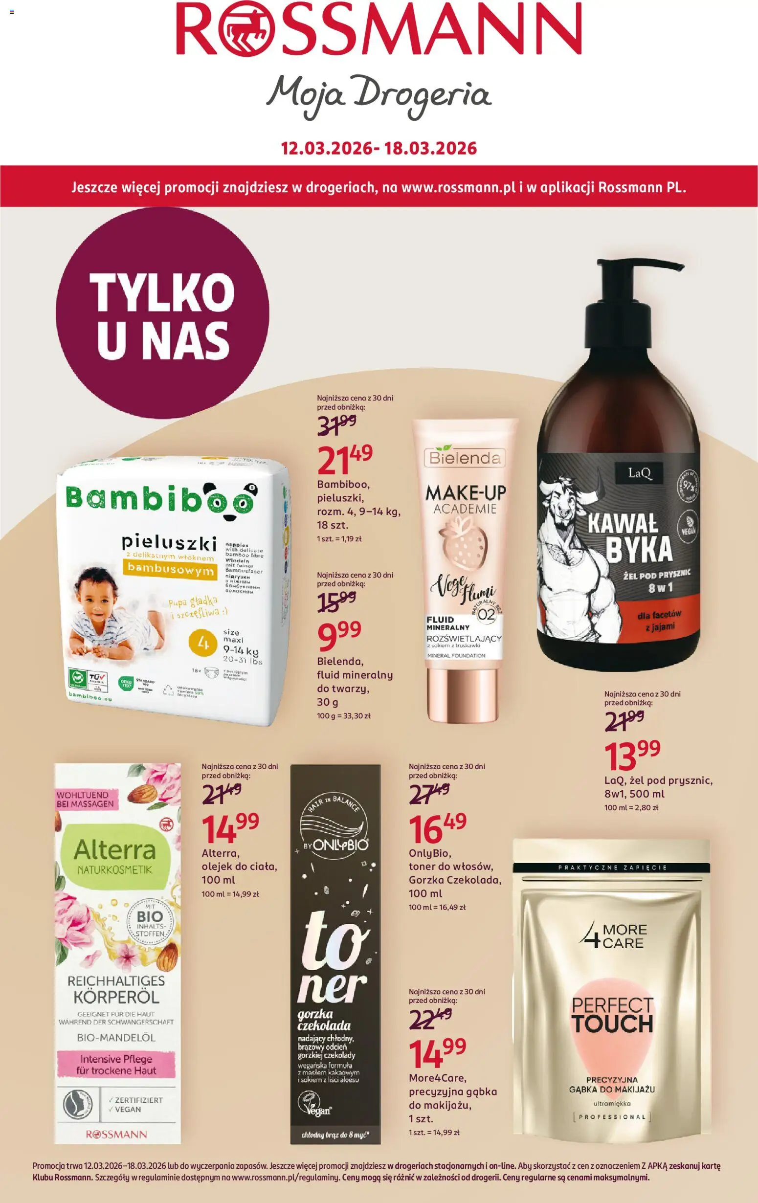 Rossmann gazetka od 12.03.2026 | Strona: 1 | Produkty: Toner, Czekolada, Gąbka, Truskawki