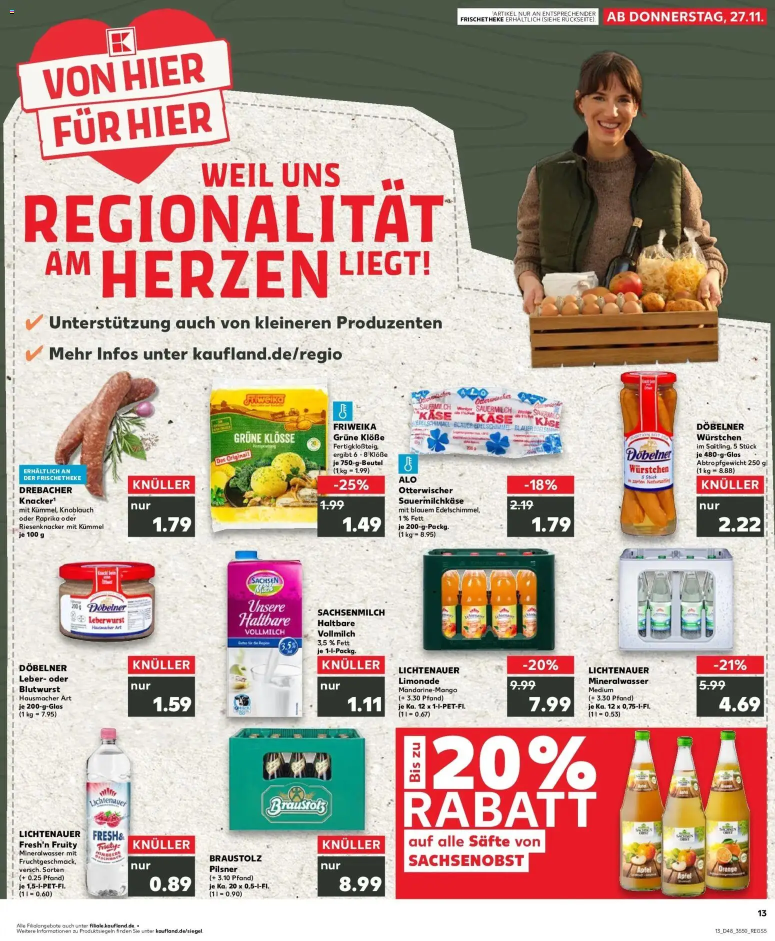 Kaufland prospekt Döbeln	 – gültig ab 27.11.2025 | Seite: 13 | Produkte: Äpfel, Mineralwasser, Paprika, Knoblauch