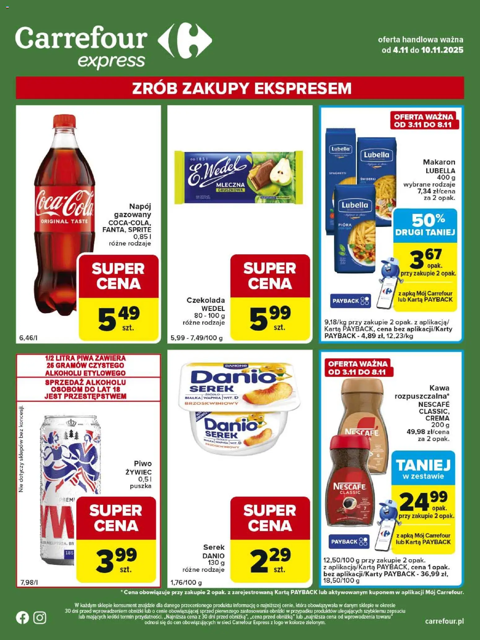 Carrefour Gazetka - Express II od 04.11.2025 | Strona: 2 | Produkty: Makaron spaghetti, Sprite, Kawa, Makaron