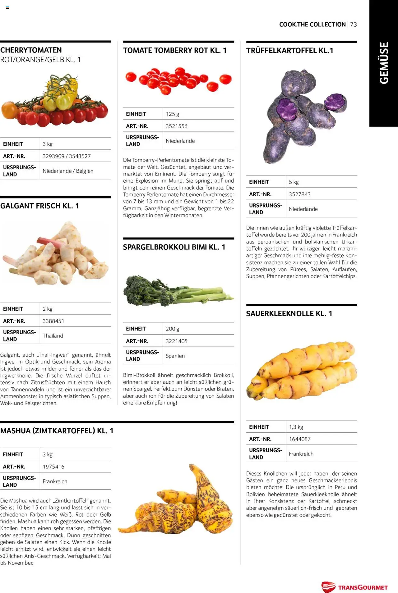 Transgourmet Cook Look-Book gültig ab 01.09.2023 | Seite: 73 | Produkte: Gemüse, Gewicht