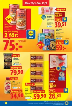 Lidl erbjudanden - Förhandsvisning av reklamblad från butik Lidl aktuell från 23.03.2026 | Sida: 6 | Produkter: Falukorv, Smör, Rapsolja, Soppa
