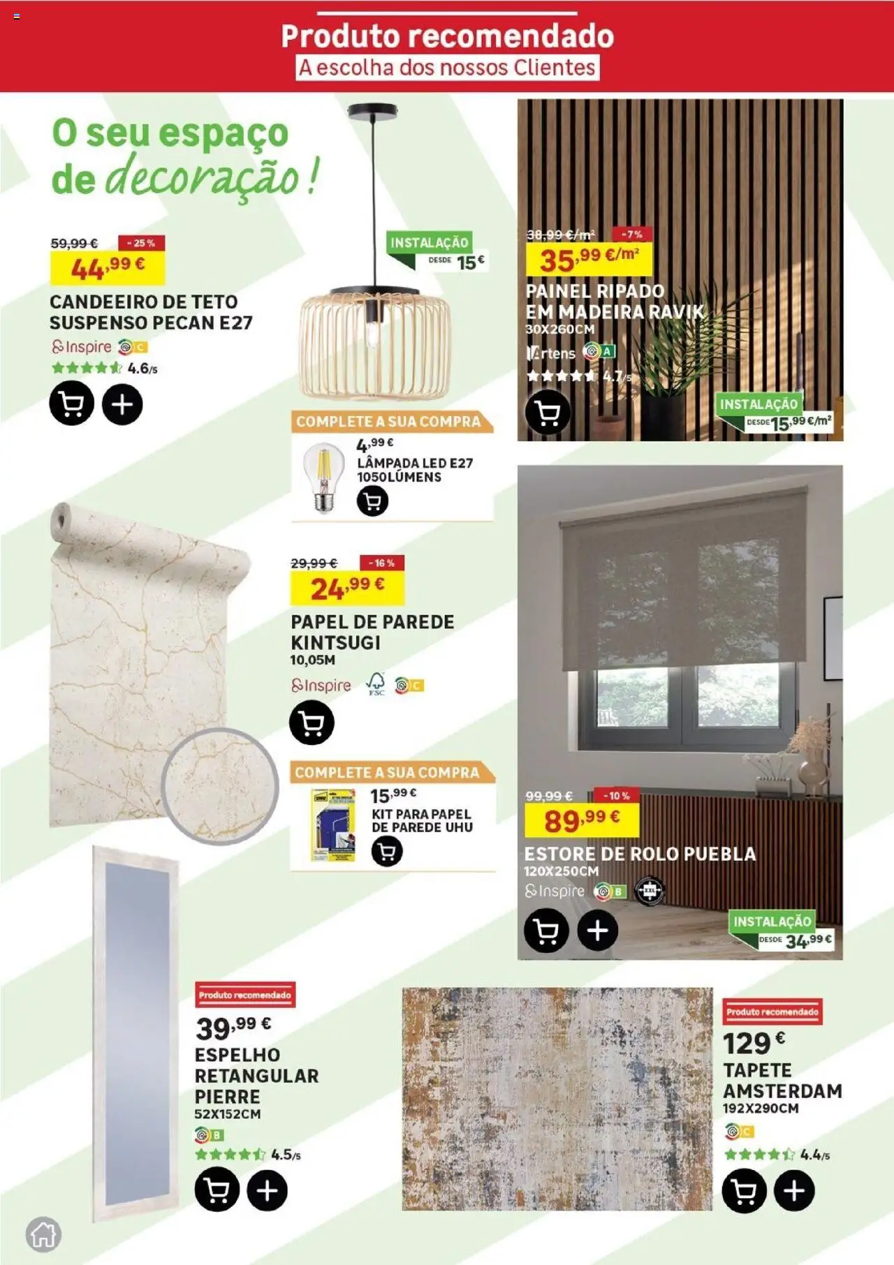 Leroy Merlin -  Portugal Continental │ válido de 21.08.2025 | Página: 5 | Produtos: Candeeiro, Espelho, Tapete, Papel de parede